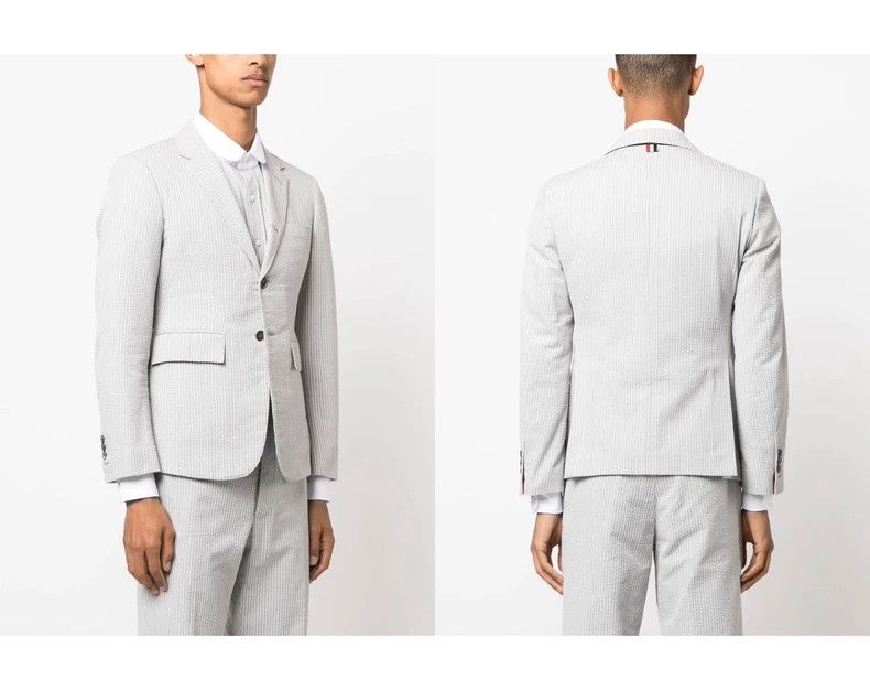 Thom Browne Thom Browne size3 Light gray puffed silk suit Size 40S - 7 Thumbnail