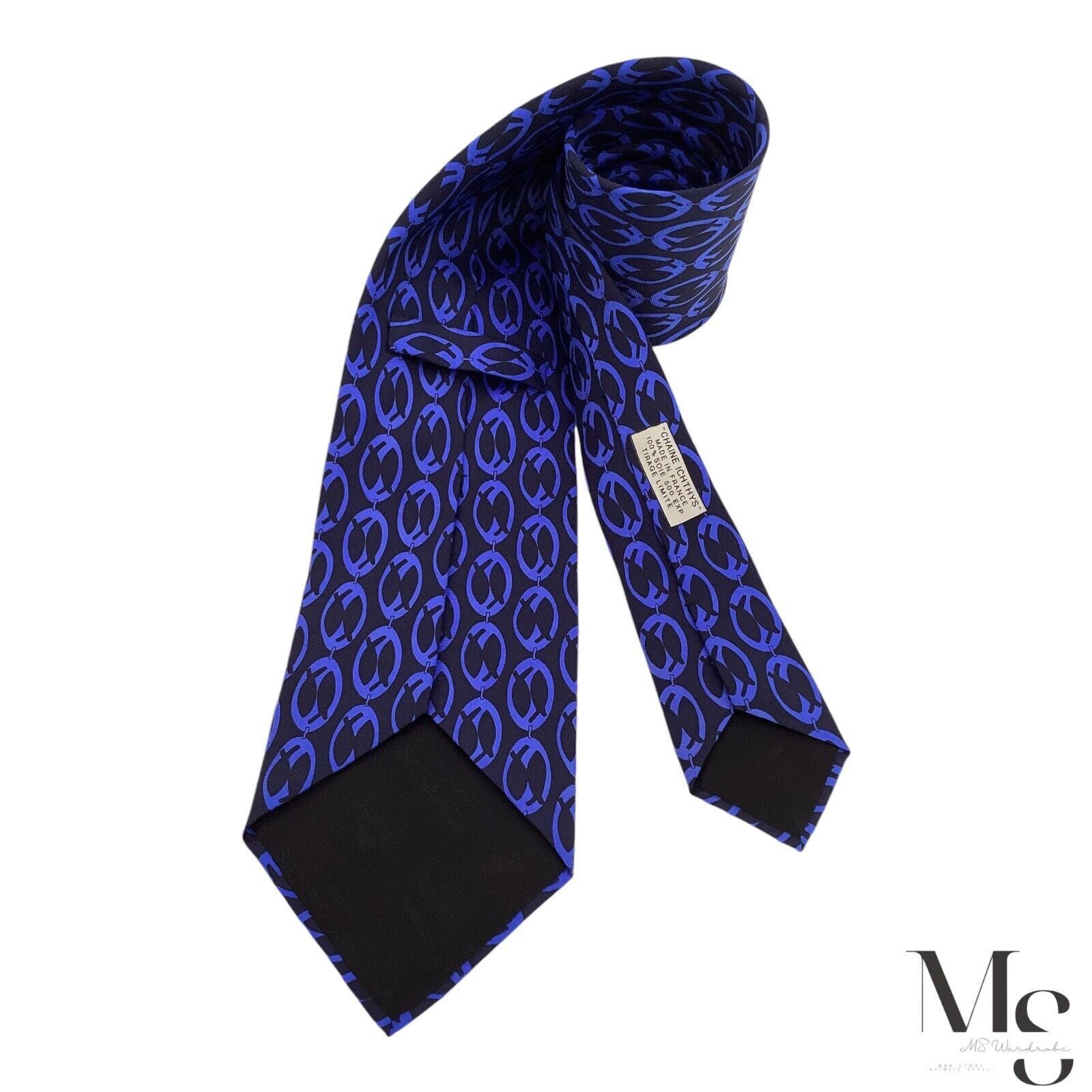 Other ICHTHYS Monte-Carlo Limited Edition Blue Chain Link Silk Tie Size ONE SIZE - 2 Thumbnail