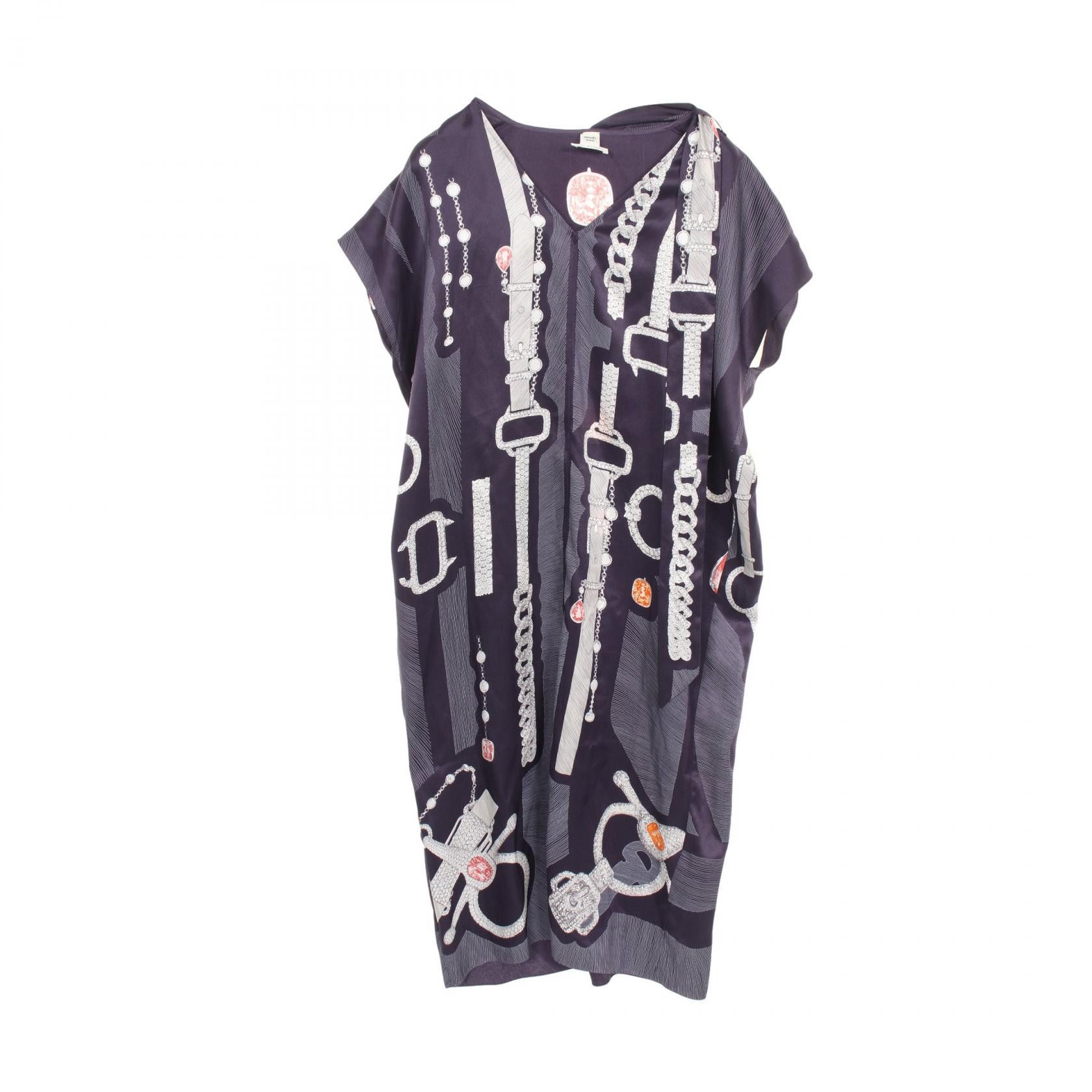Hermes Hermes Etude pour une Parure de Gala Silk Dress Leather Dresses DUTY FREE for USA