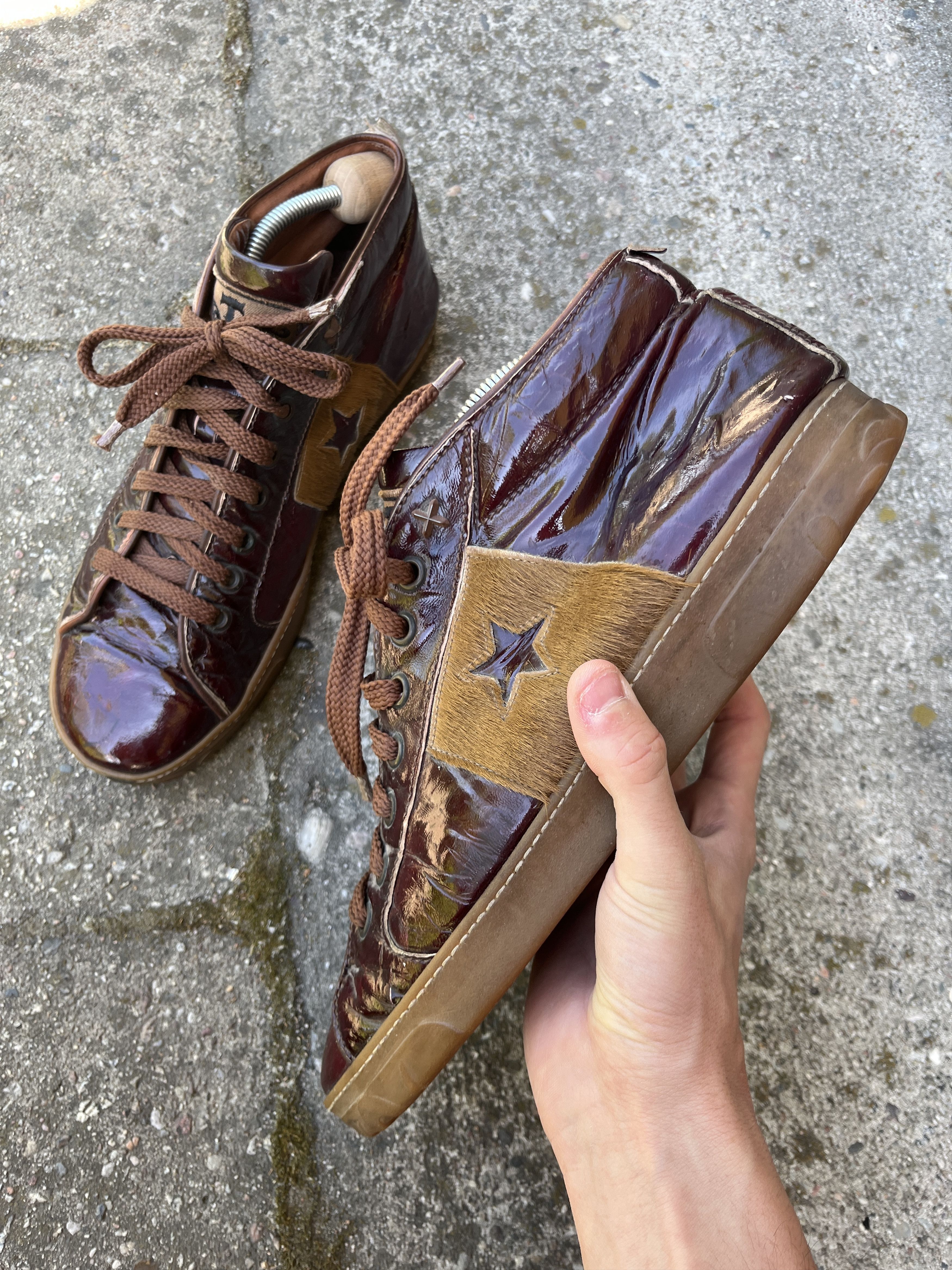 Other gino rossi grunge punk patent leather sneakers one star Size US 13 / EU 46 - 4 Thumbnail