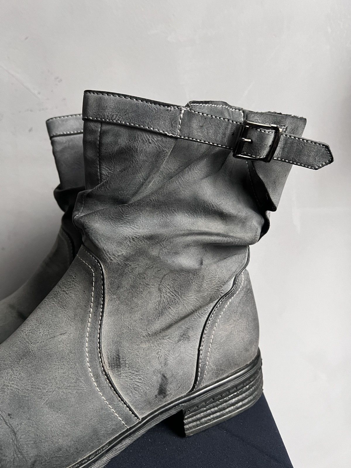 A.S.98 Grey Distressed Leather Boots engineered guidi style moto Size US 7.5 / EU 40-41 - 7 Thumbnail