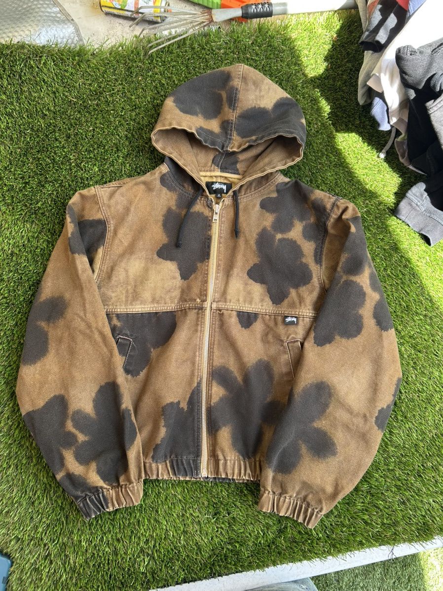 Stussy Stussy Floral Overdye Workwear Zip Hooded Jacket Size US M / EU 48-50 / 2 - 2 Thumbnail