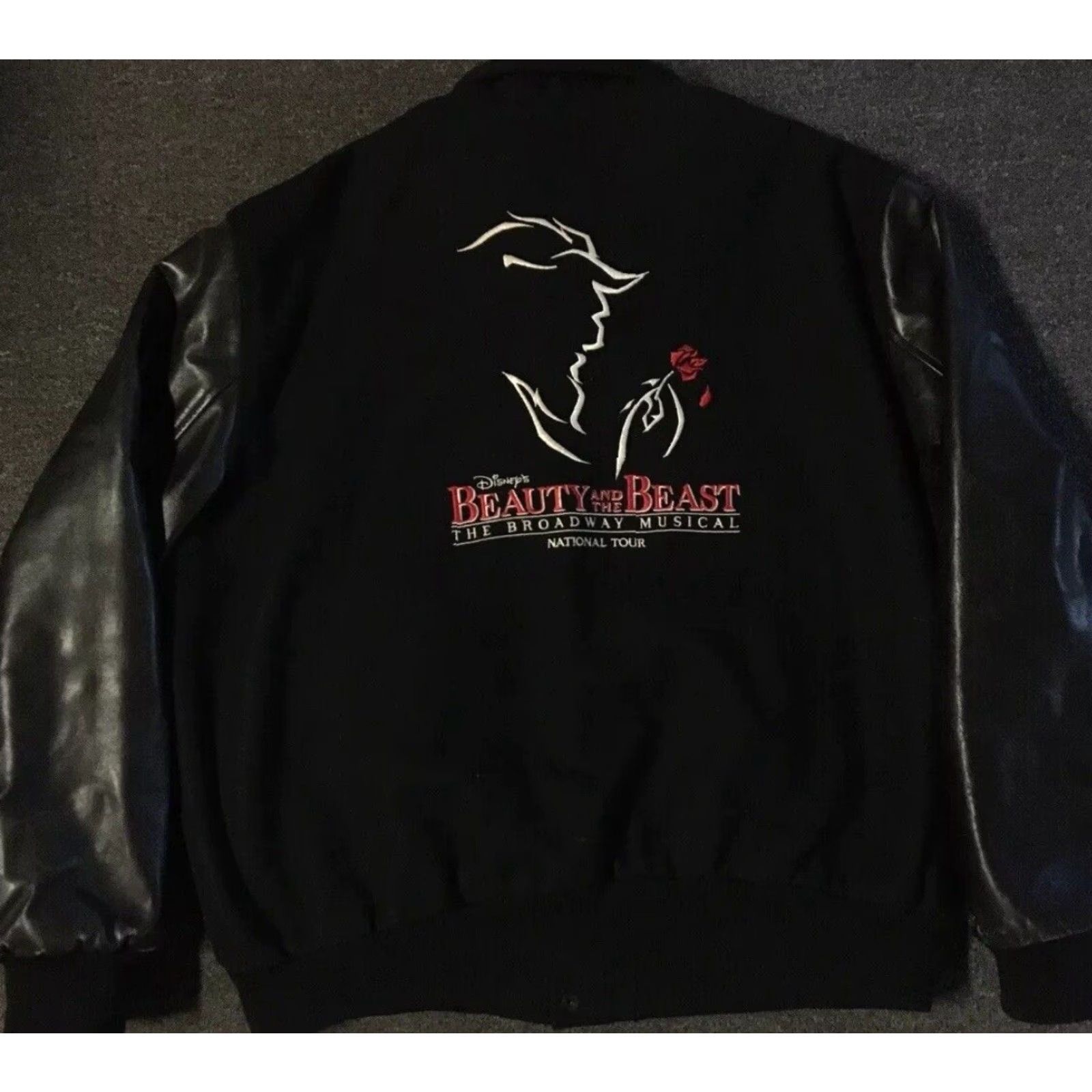 Disney VINTAGE 90s Disney Beauty & The Beast Varsity Crew Jacket Men XL Broadway Play Theater Size US XL / EU 56 / 4 - 2 Thumbnail
