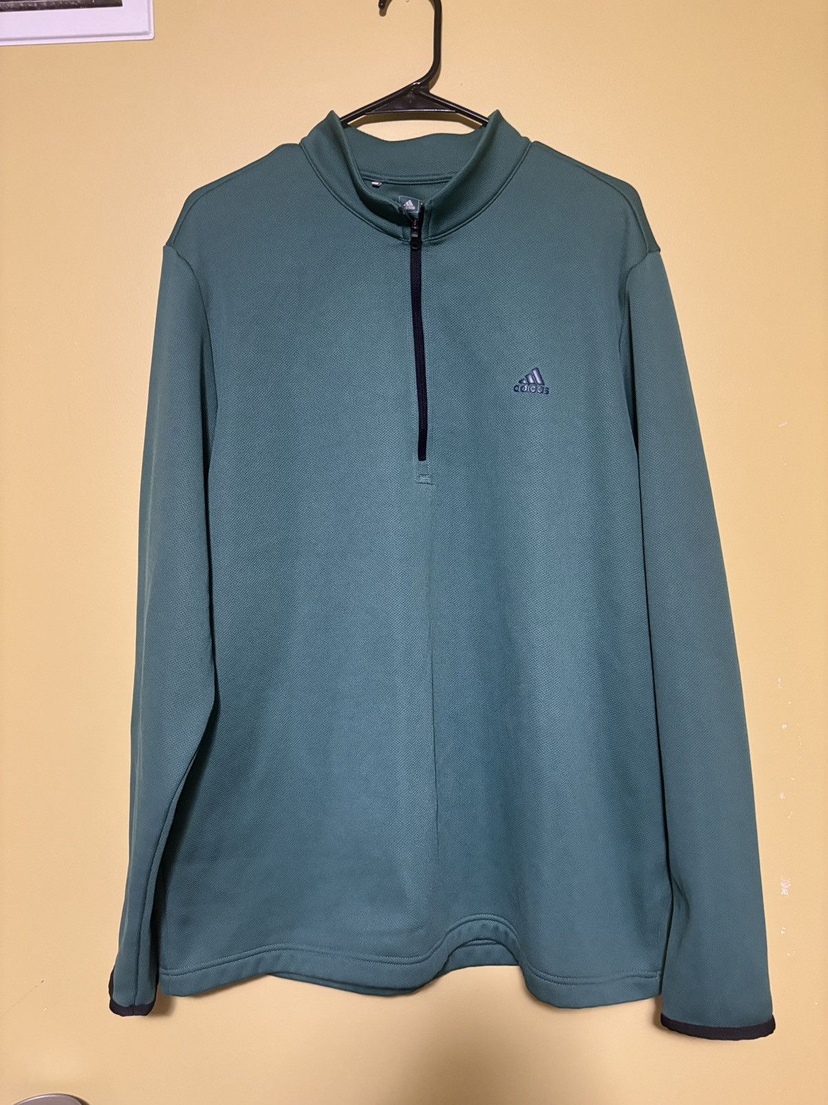 Adidas Adidas Mens Green Quarter-zip Pullover XL Great Material Size US XL / EU 56 / 4 - 1 Thumbnail