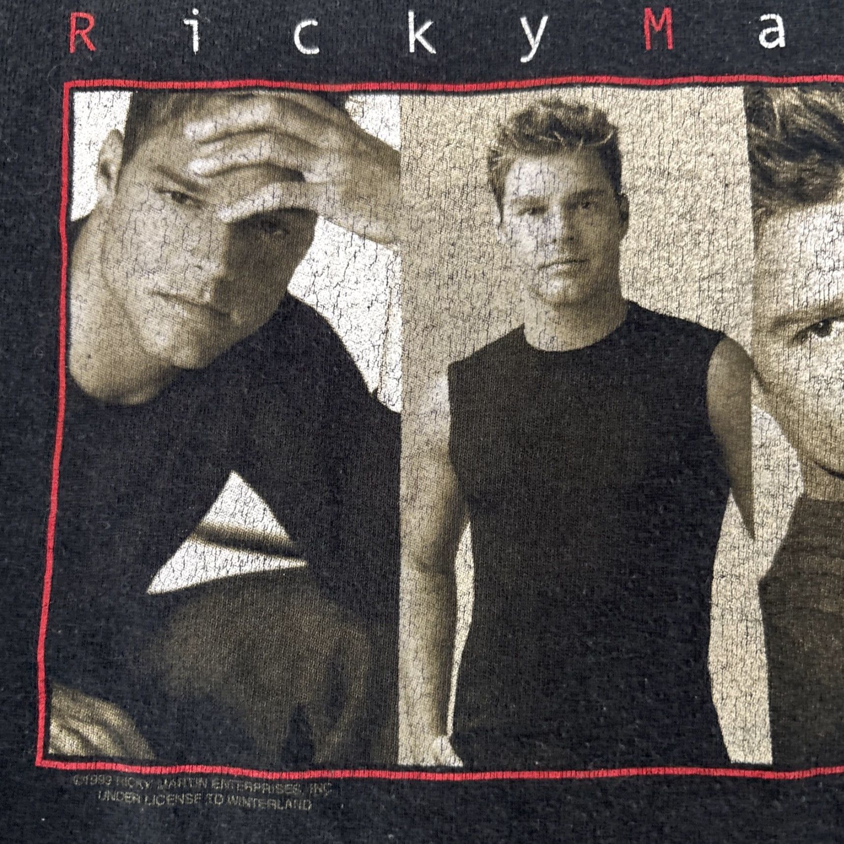 Vintage VINTAGE Winterland Ricky Martin Shirt Mens M Black 1999 Livin La Vida Loca Tour Concert 90s Mens White T-Shirt Size US M / EU 48-50 / 2 - 4 Thumbnail