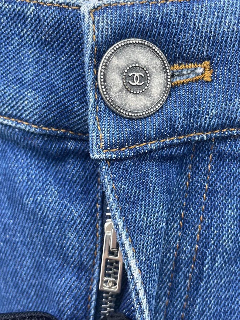 Chanel Chanel Blue Denim Side Braided Pants -2505 Size US 36 / EU 52 - 4 Thumbnail