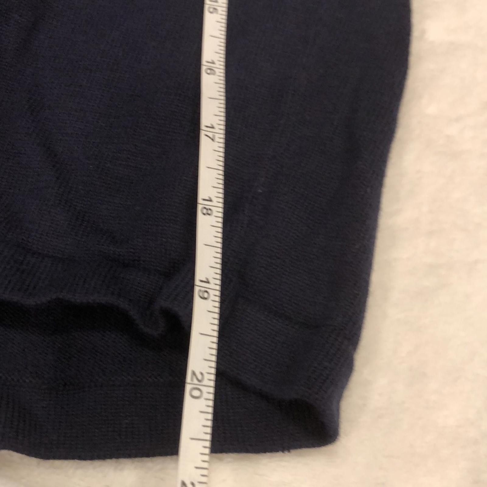 Other Karen Lessly Navy Crop Sweater v neck bow cotton blend SZ L Size L / US 10 / IT 46 - 8 Thumbnail