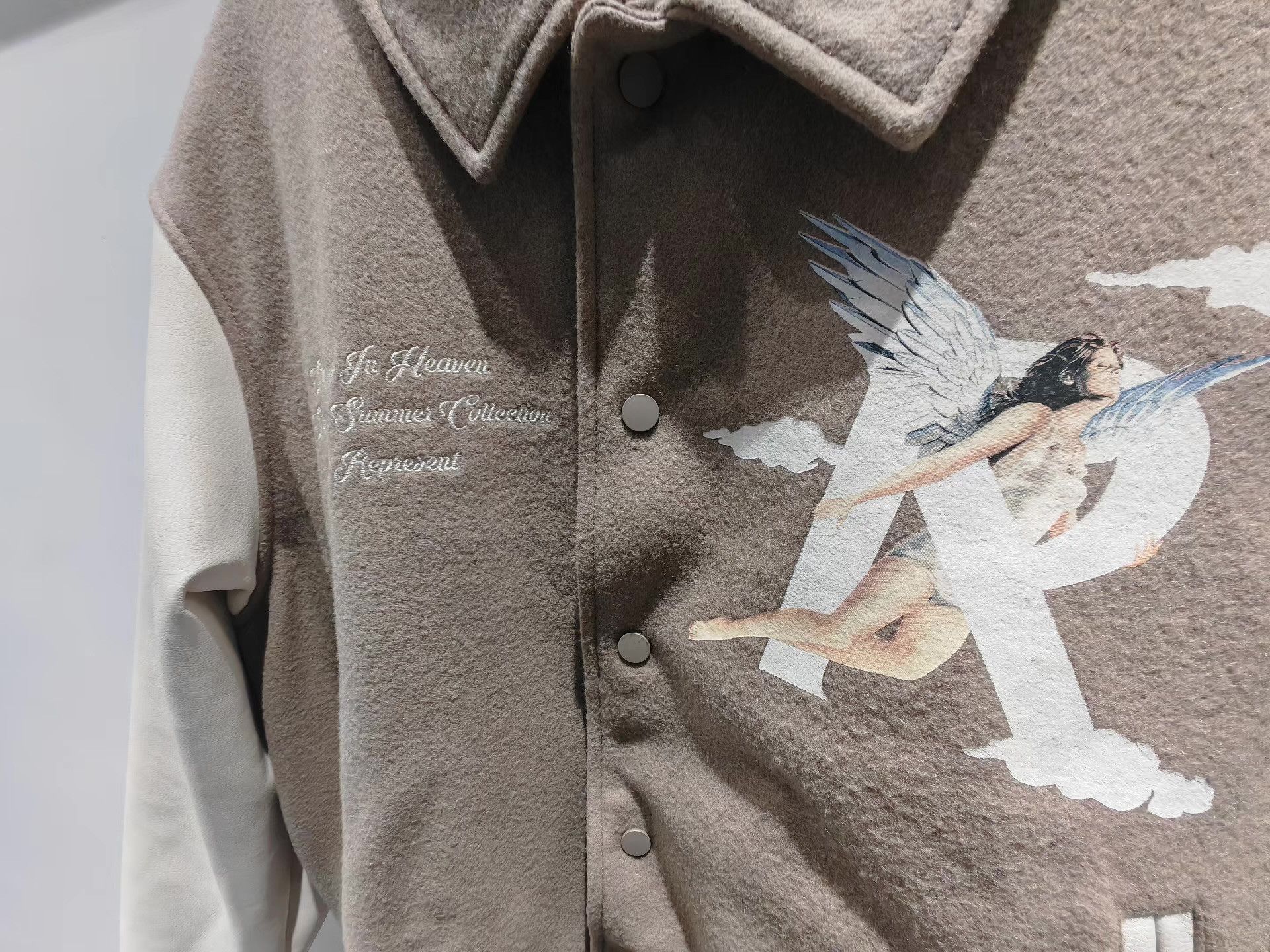 Represent Clo. Represent Print Wool Leather Sleeve Baseball Jacket Q15 Size US M / EU 48-50 / 2 - 3 Thumbnail