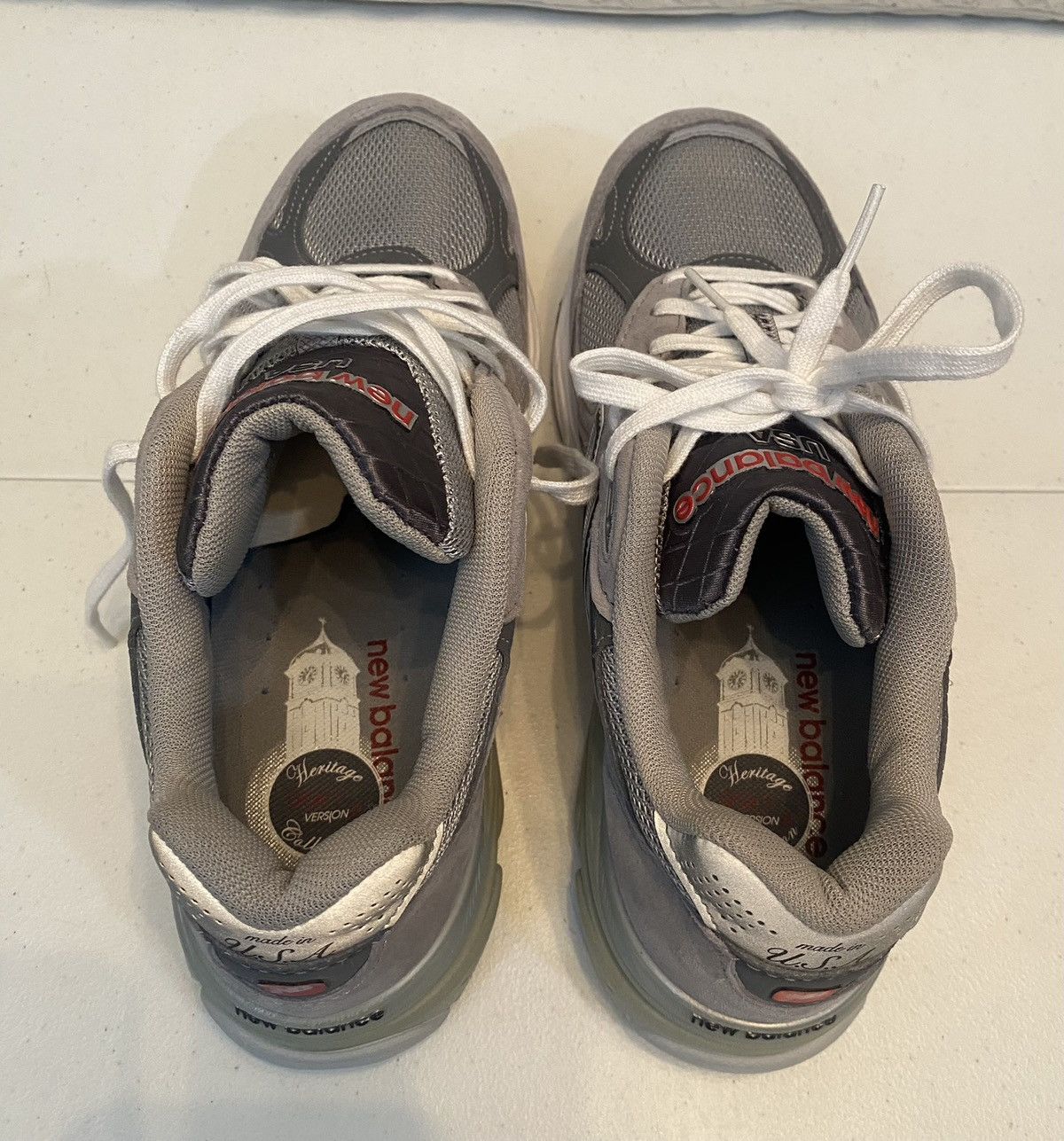 New Balance New Balance 990v3 Made in USA Gray White Suede Heritage 8 LN Size US 8 / EU 41 - 13 Thumbnail