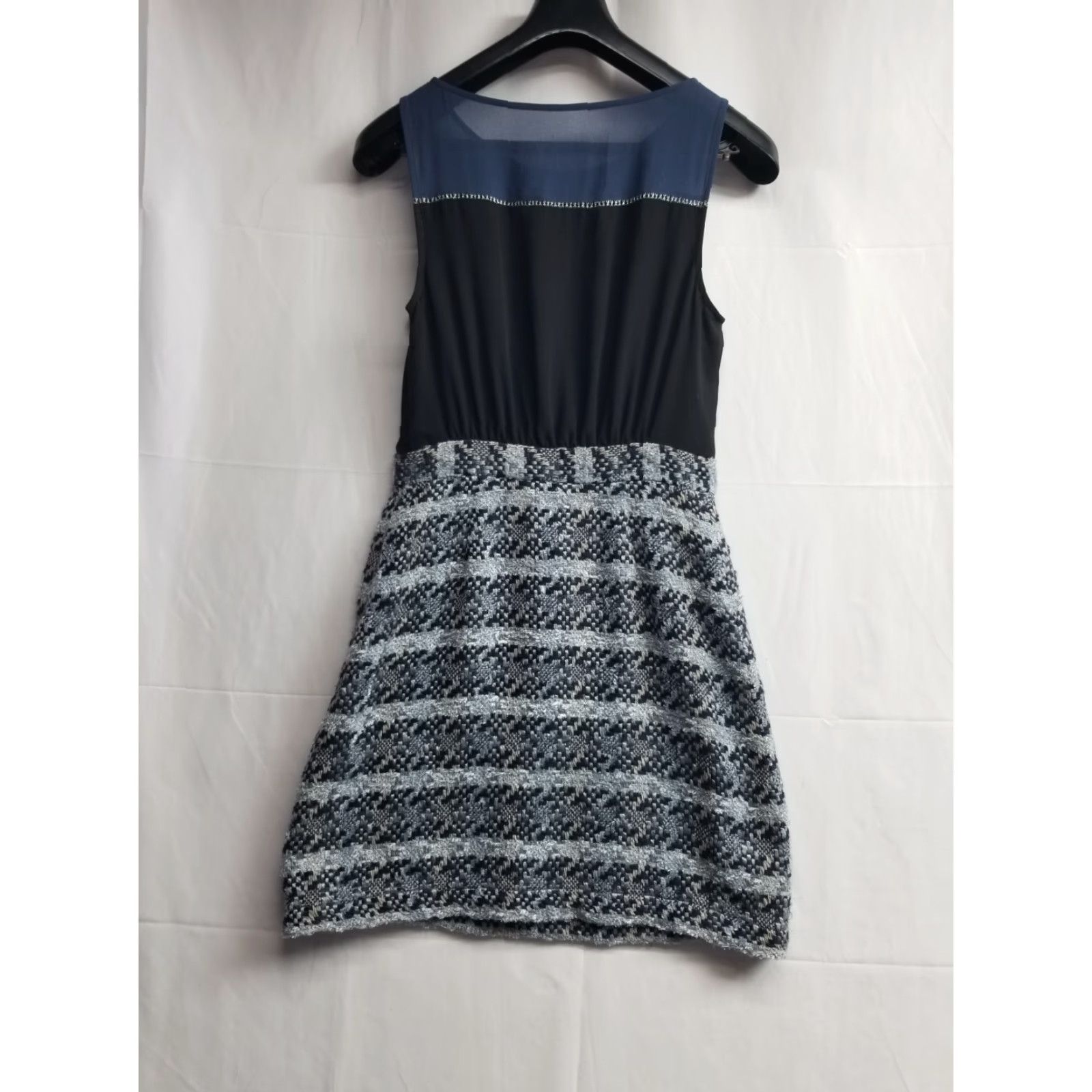 Anthropologie Moulinette Soeurs Midi Dress Knitted Polyester Sheath Sleeveless Size 6 Black Blue Multicolor Womens Size M / US 6-8 / IT 42-44 - 2 Thumbnail