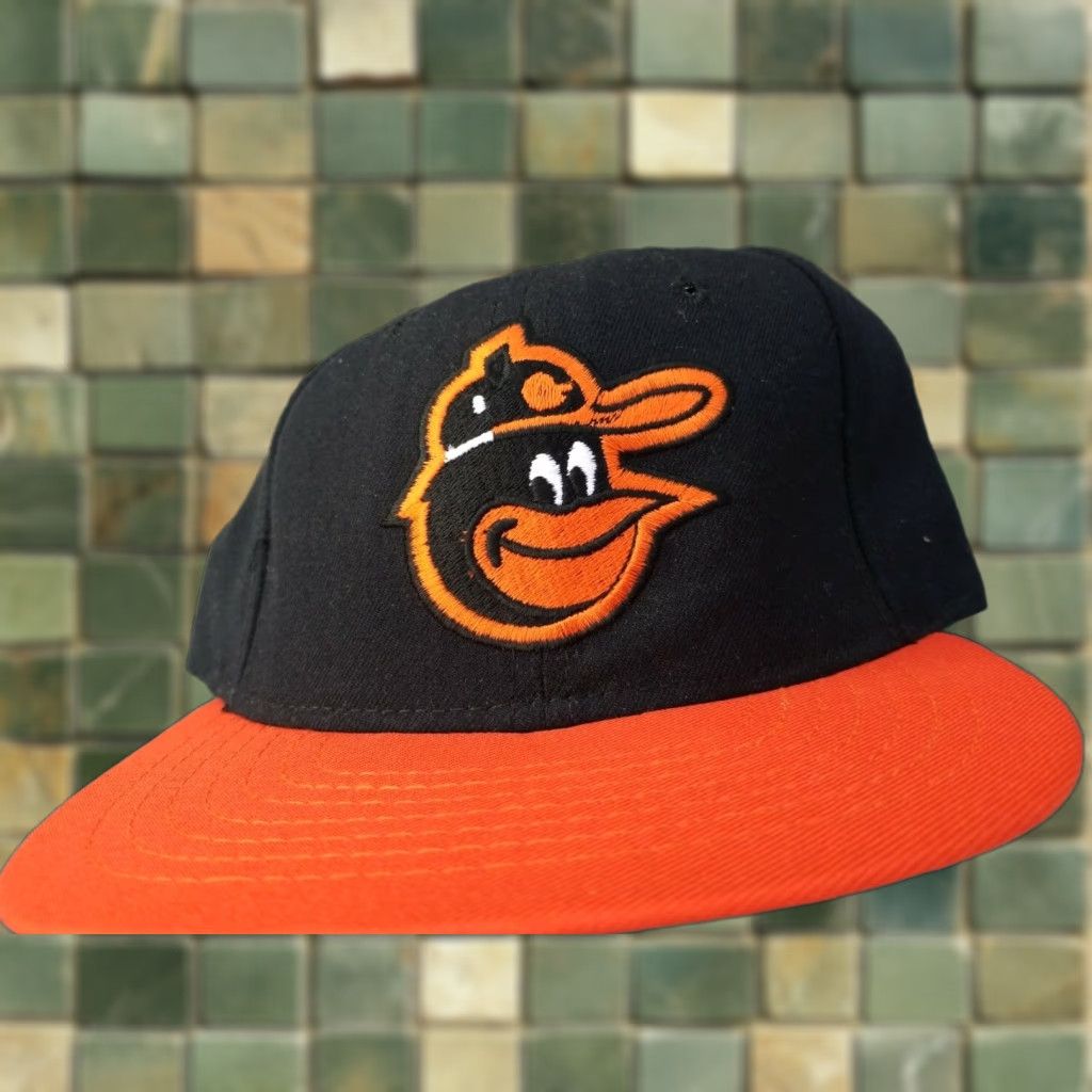 MLB VINTAGE 80s Roman Cap Hat Baltimore Orioles Cooperstown Collection MLB Wool Black 6 3/4 RARE Mens Baseball Cap Size ONE SIZE - 1 Thumbnail