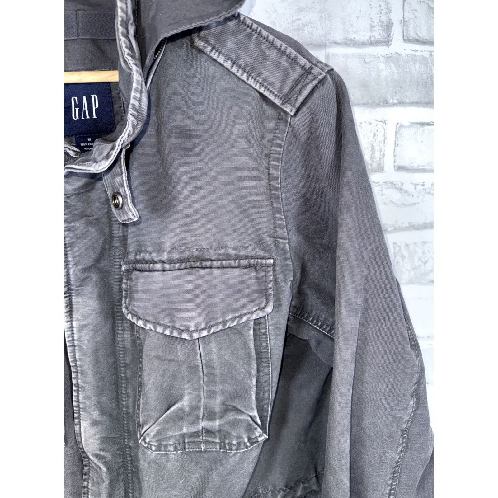 Gap VINTAGE Gap Gray Hooded Canvas Parka Jacket Mens M Size US M / EU 48-50 / 2 - 3 Thumbnail