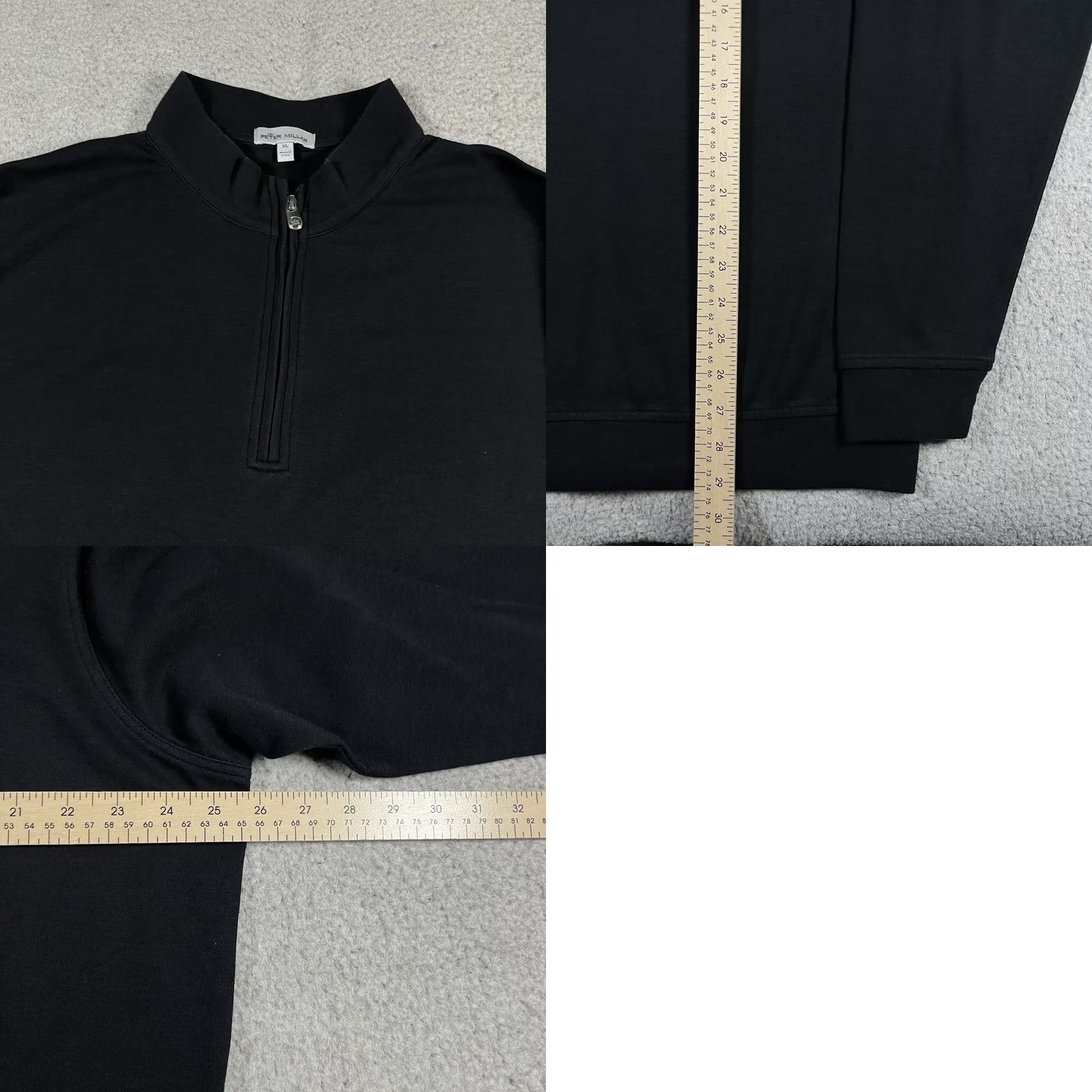 Peter Millar Peter Millar 1/4 Zip Pullover Mens XL Black Cotton Blend Stretch Golf Shirt Size US XL / EU 56 / 4 - 8 Thumbnail