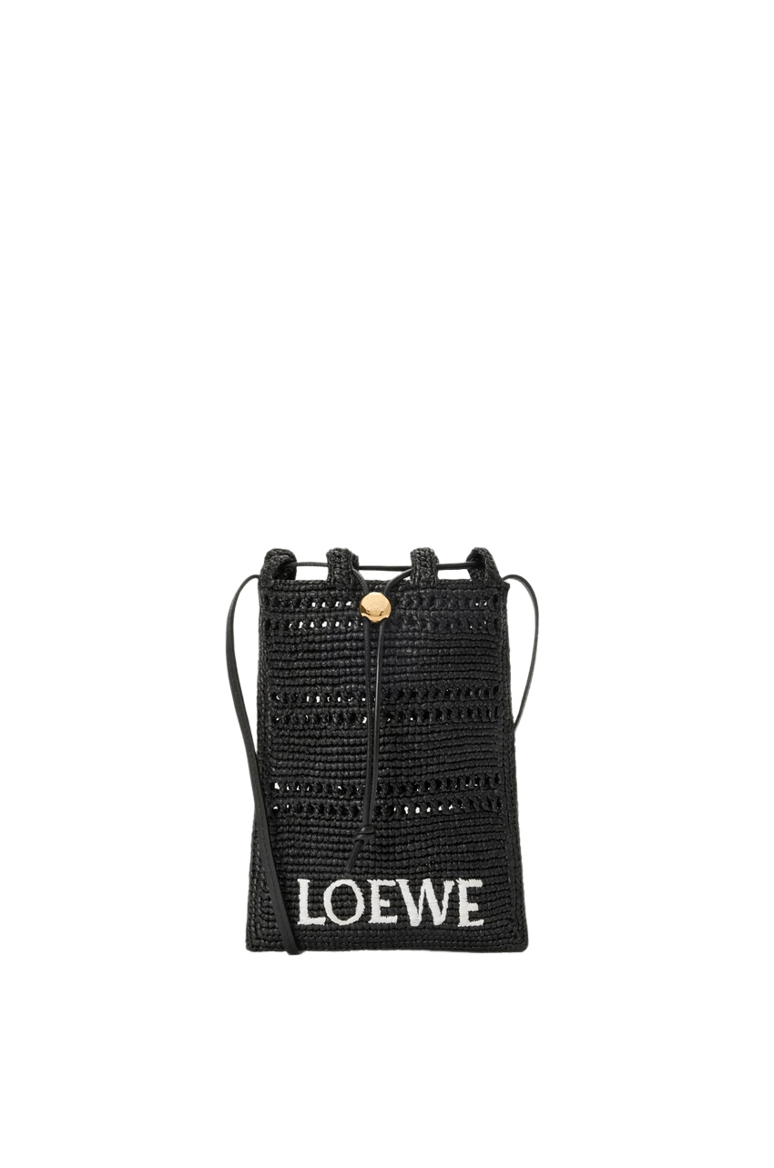 Loewe LOEWE Black Raffia Drawstring Mini Crossbody Bag New Size ONE SIZE - 3 Thumbnail