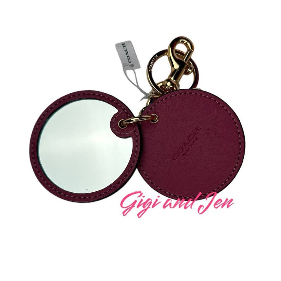 Coach Coach Mirror Bag Charm In Signature Canvas Pink Lemonade Size ONE SIZE - 4 Thumbnail