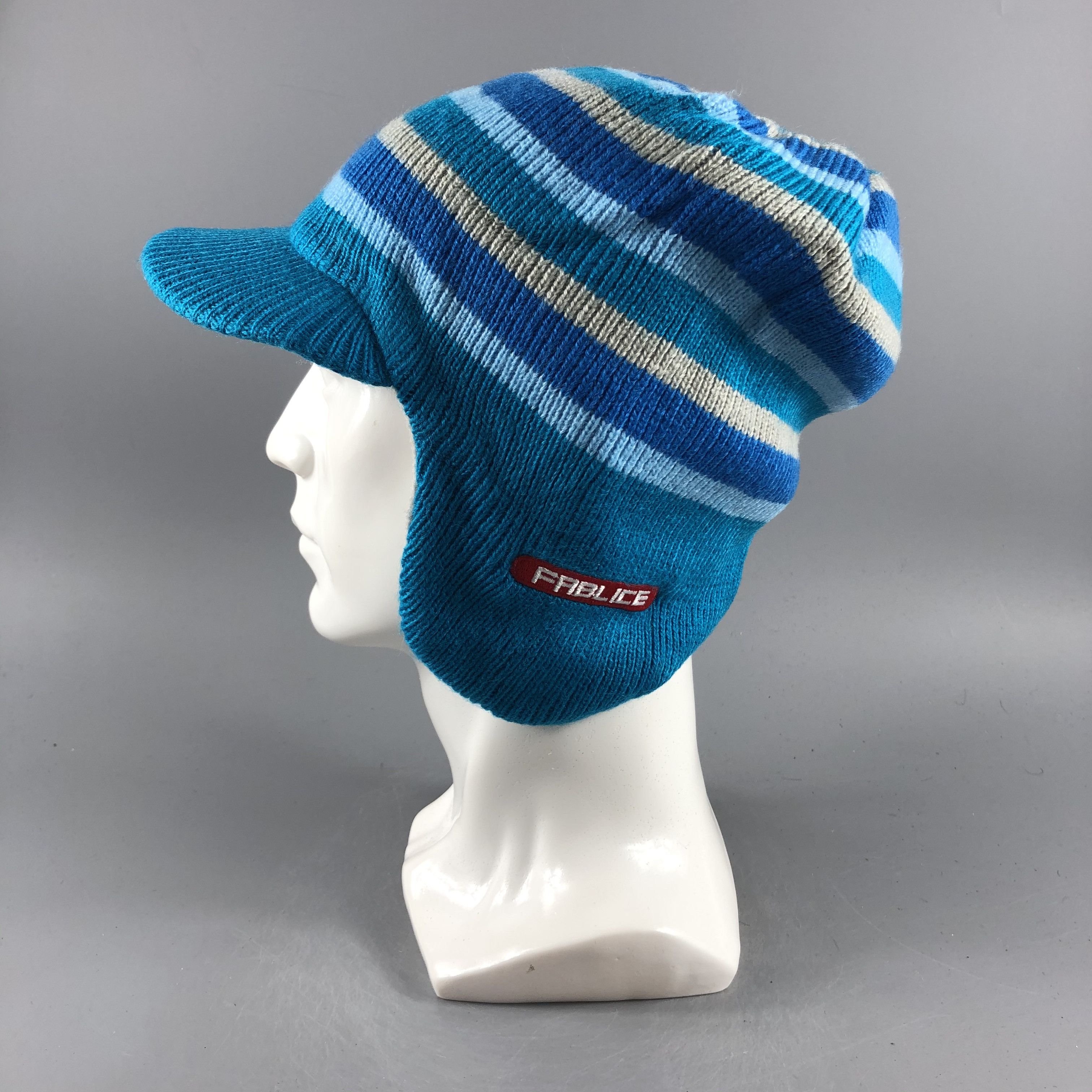 Japanese Brand × Vintage Fablice stripe Visor Beanie Snow Hat Snow Cap -D616 Size ONE SIZE - 1 Thumbnail