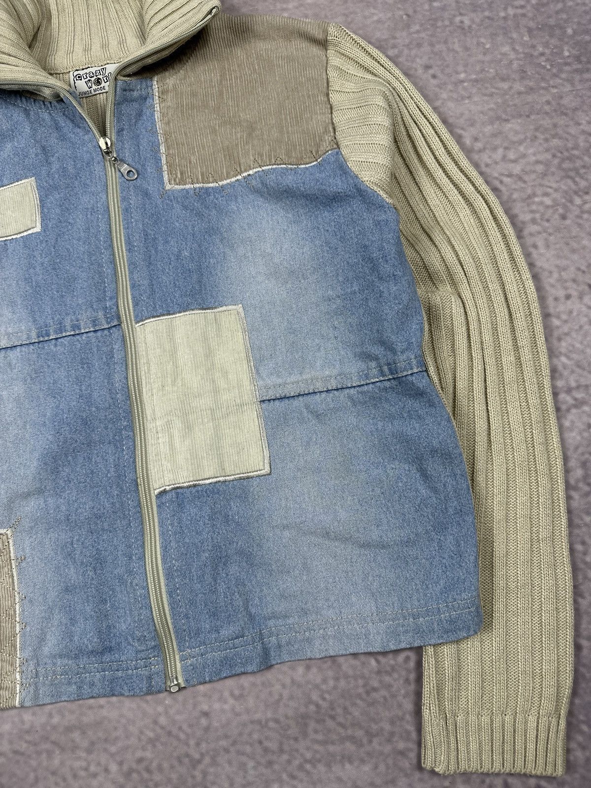Vintage Vintage Crazy World LGB Style Patchwork Zip Sweater Size M / US 6-8 / IT 42-44 - 4 Thumbnail