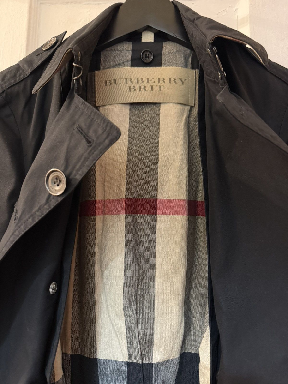 Burberry Burberry Brit Trench Coat in Black with Belt Size L / US 10 / IT 46 - 4 Thumbnail