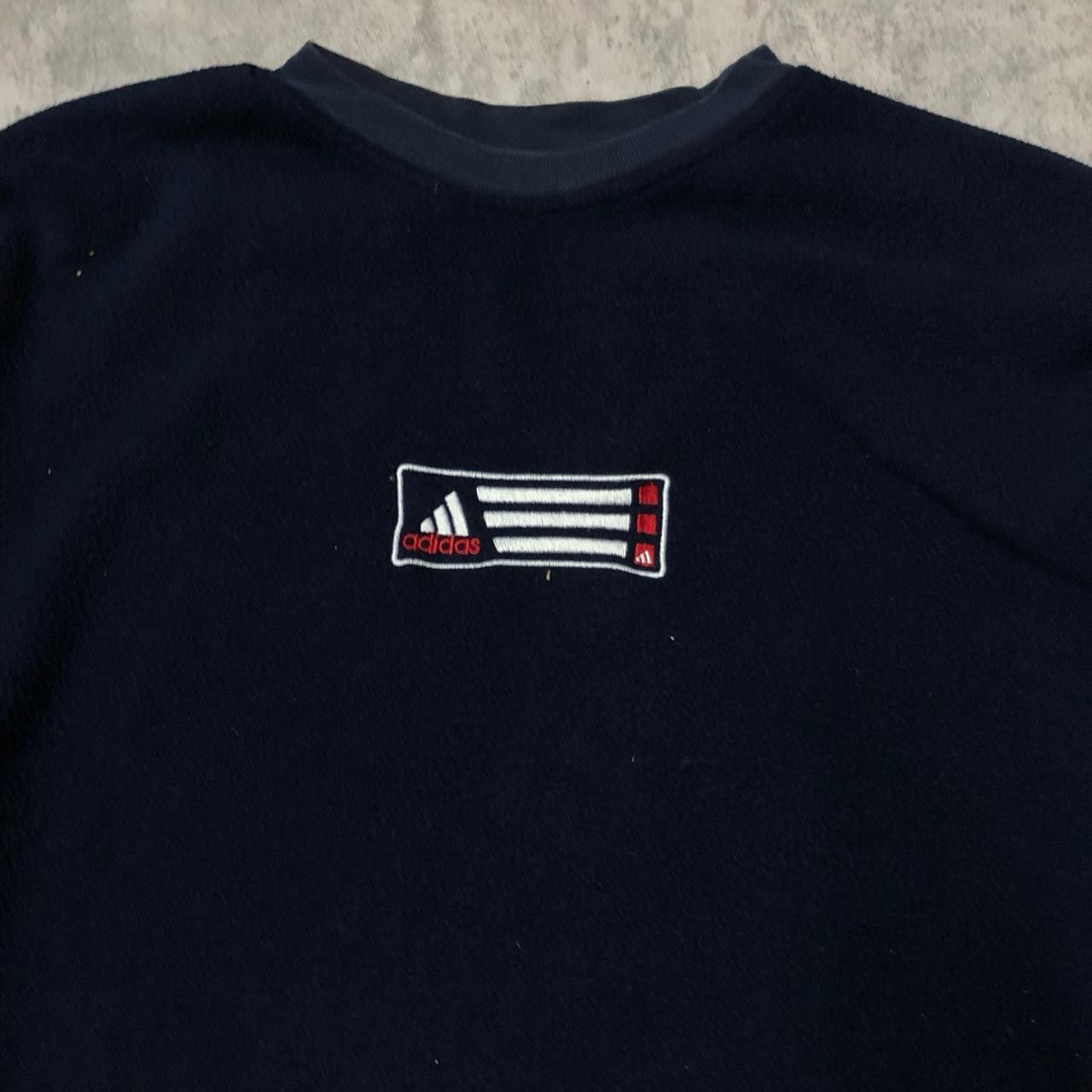 Adidas Navy Adidas sweatshirt with embroidered logo and red accents Size US XL / EU 56 / 4 - 2 Thumbnail