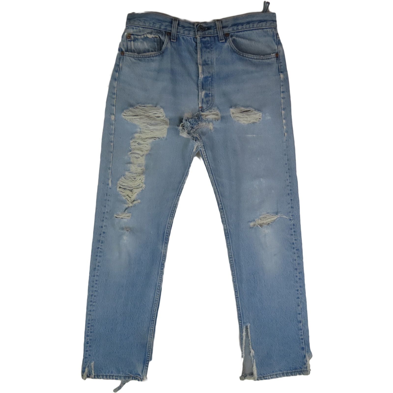 Levi's 80s Vintage Levi's 501 Distressed Light Wash Denim Jeans Size US 31 - 3 Thumbnail