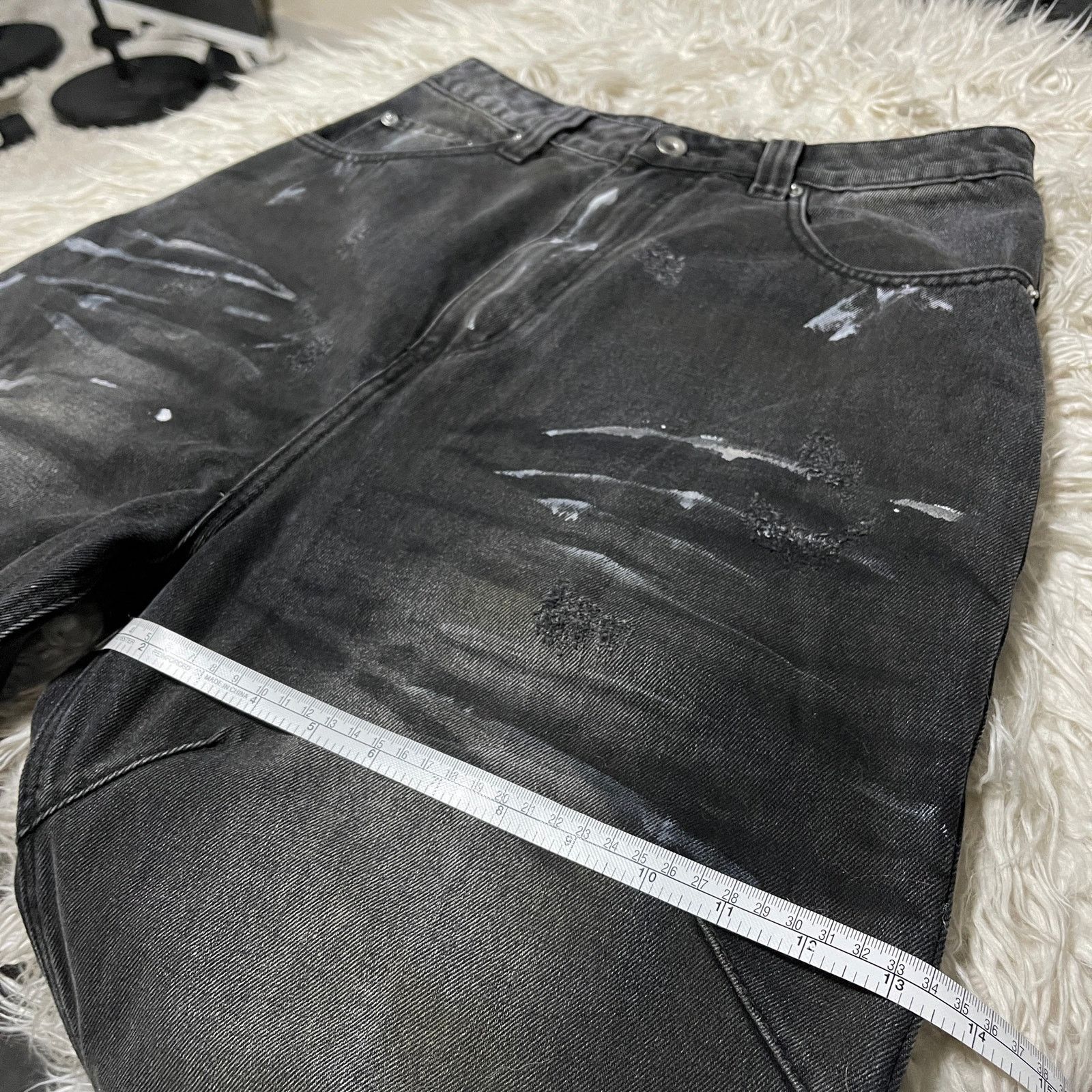 Other Balenciaga Style Vintage Painted Baggy Wide-leg Denim Jeans Size US 30 / EU 46 - 10 Thumbnail