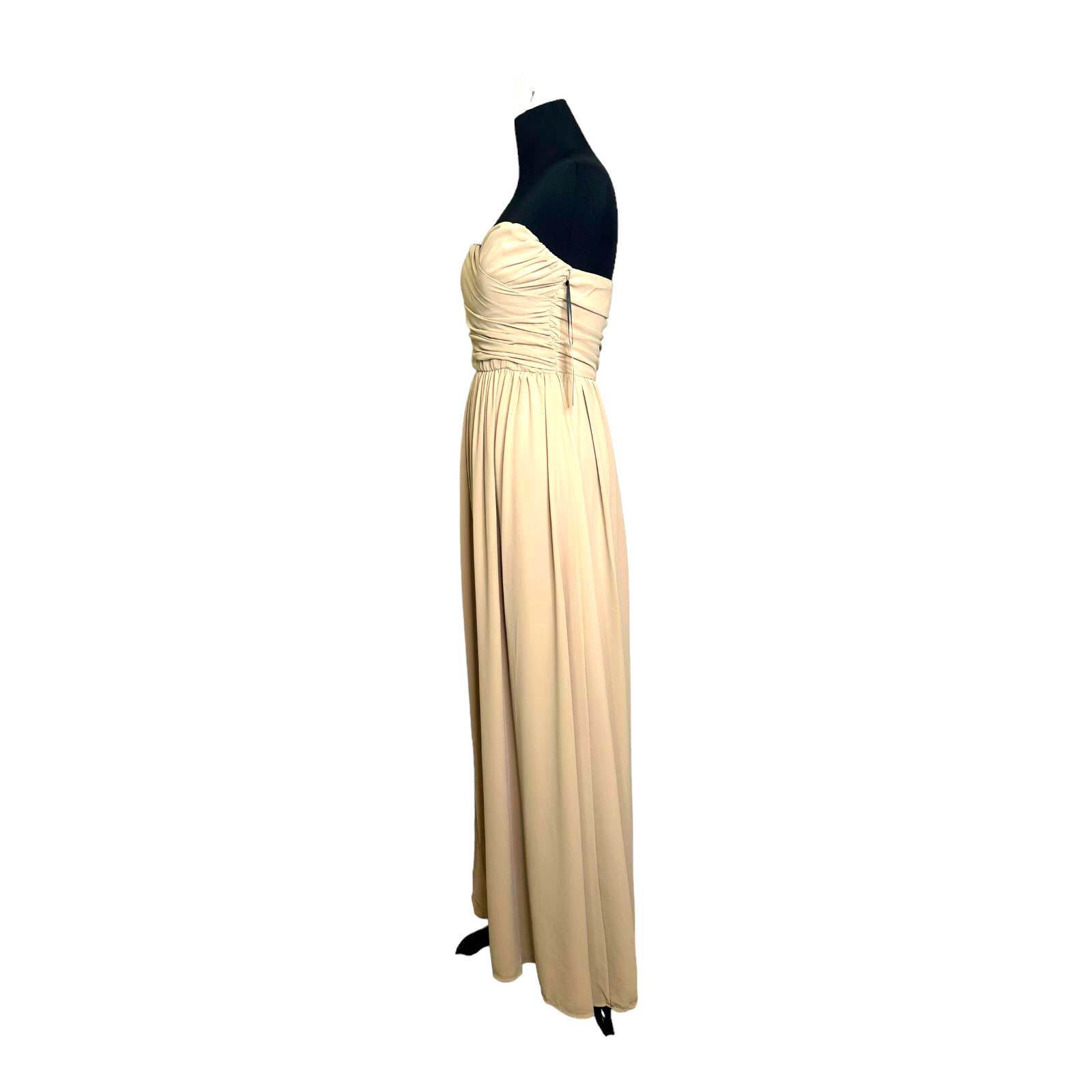 Lululemon Lulu's Moonlight Serenade Beige Strapless Maxi Dress size L Size L / US 10 / IT 46 - 8 Thumbnail