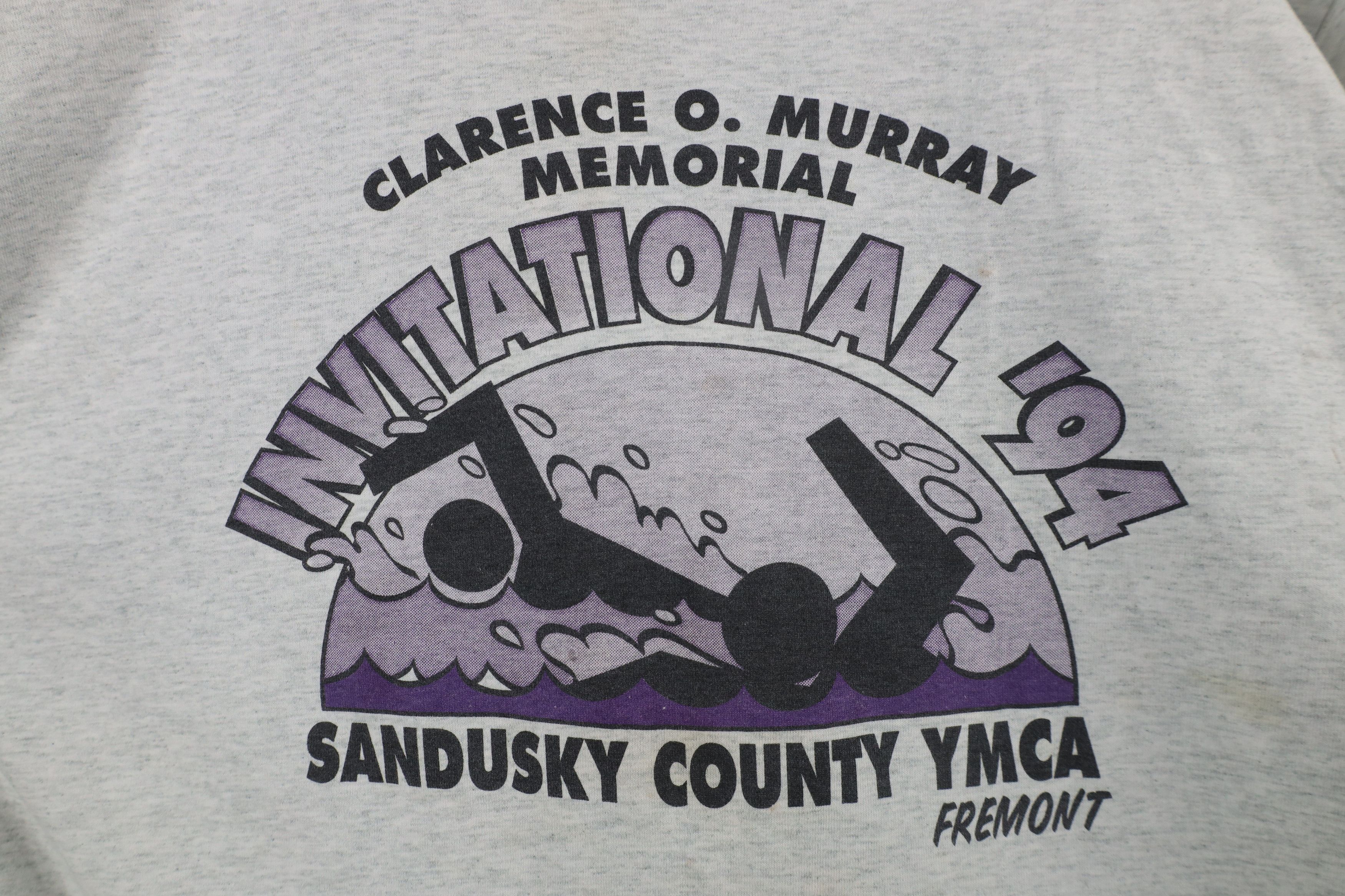 Vintage Vintage 90s YMCA Invitational Swimming Pool T-Shirt Gray USA Size US XL / EU 56 / 4 - 4 Thumbnail