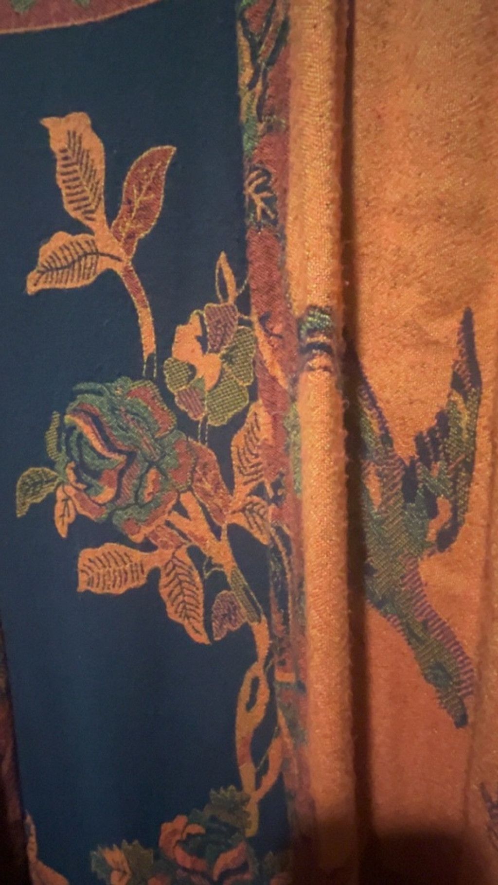 The Unbranded Brand Women's Unbranded Orange & Navy Floral Cardigan Size M / US 6-8 / IT 42-44 - 5 Thumbnail
