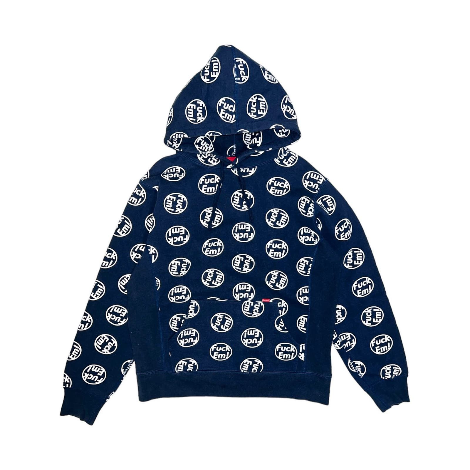 Supreme FW14 Fuck' Em Pullover 黒 size M or L ステッカー付き Supreme Fuck'Em Pullover (FW14)
