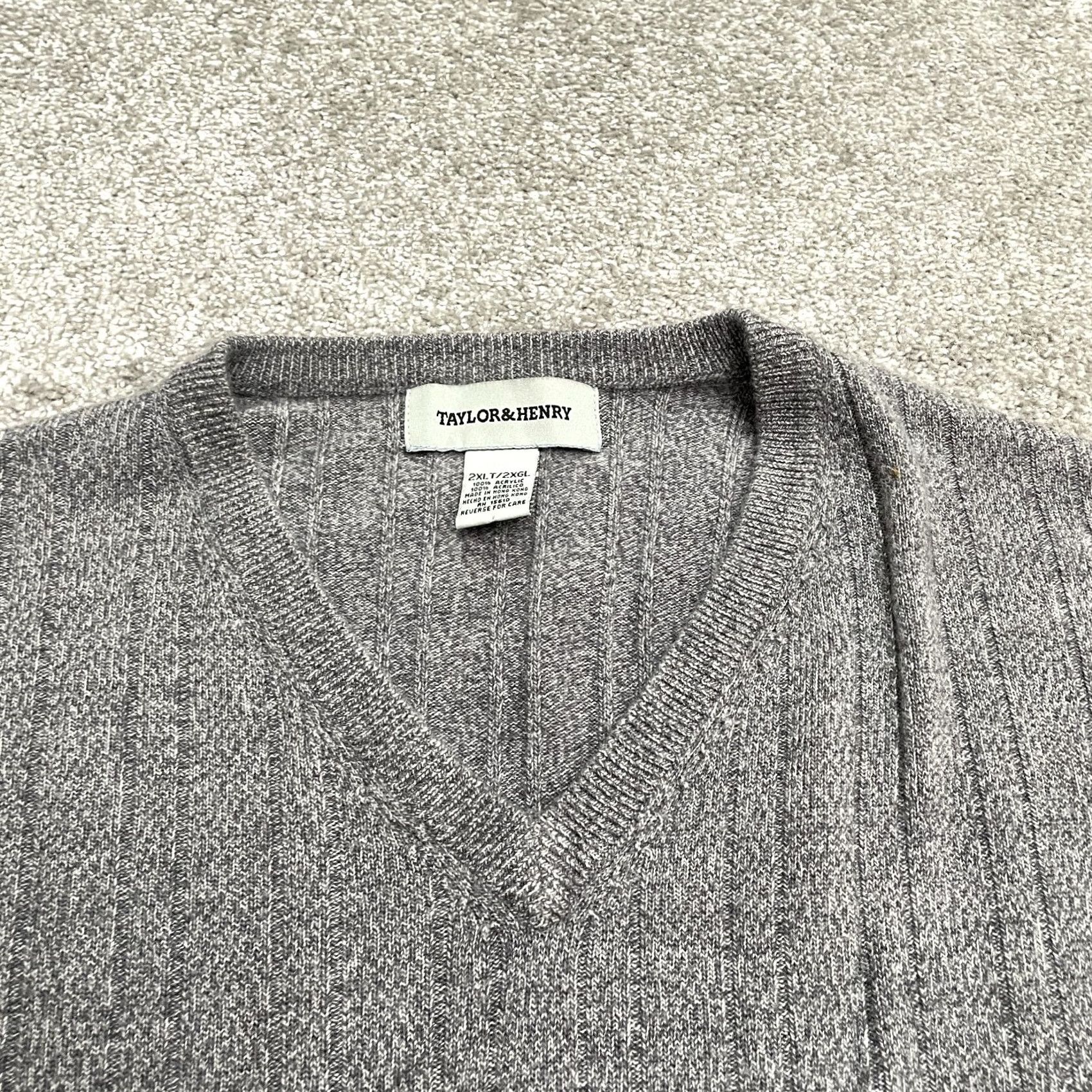 Vintage Taylor & Henry Sweater Mens 2XLT Heather Brown V-Neck Pullover Classic Size US XXL / EU 58 / 5 - 3 Thumbnail