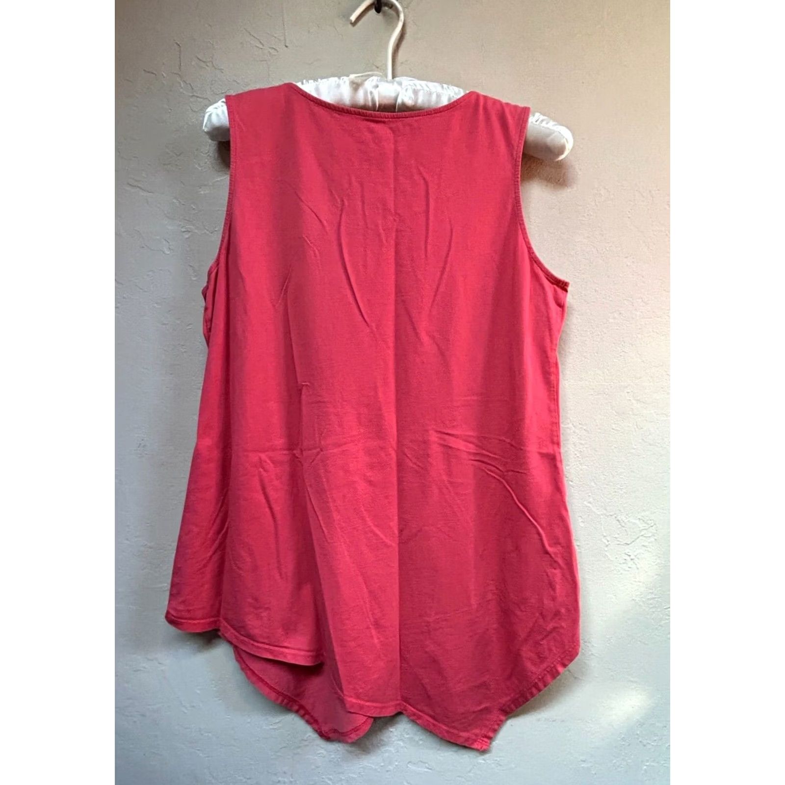 Vintage Garnet Hill Scoop Neck Pima Cotton Asymmetrical Tank Top Red Size Medium Size M / US 6-8 / IT 42-44 - 2 Thumbnail