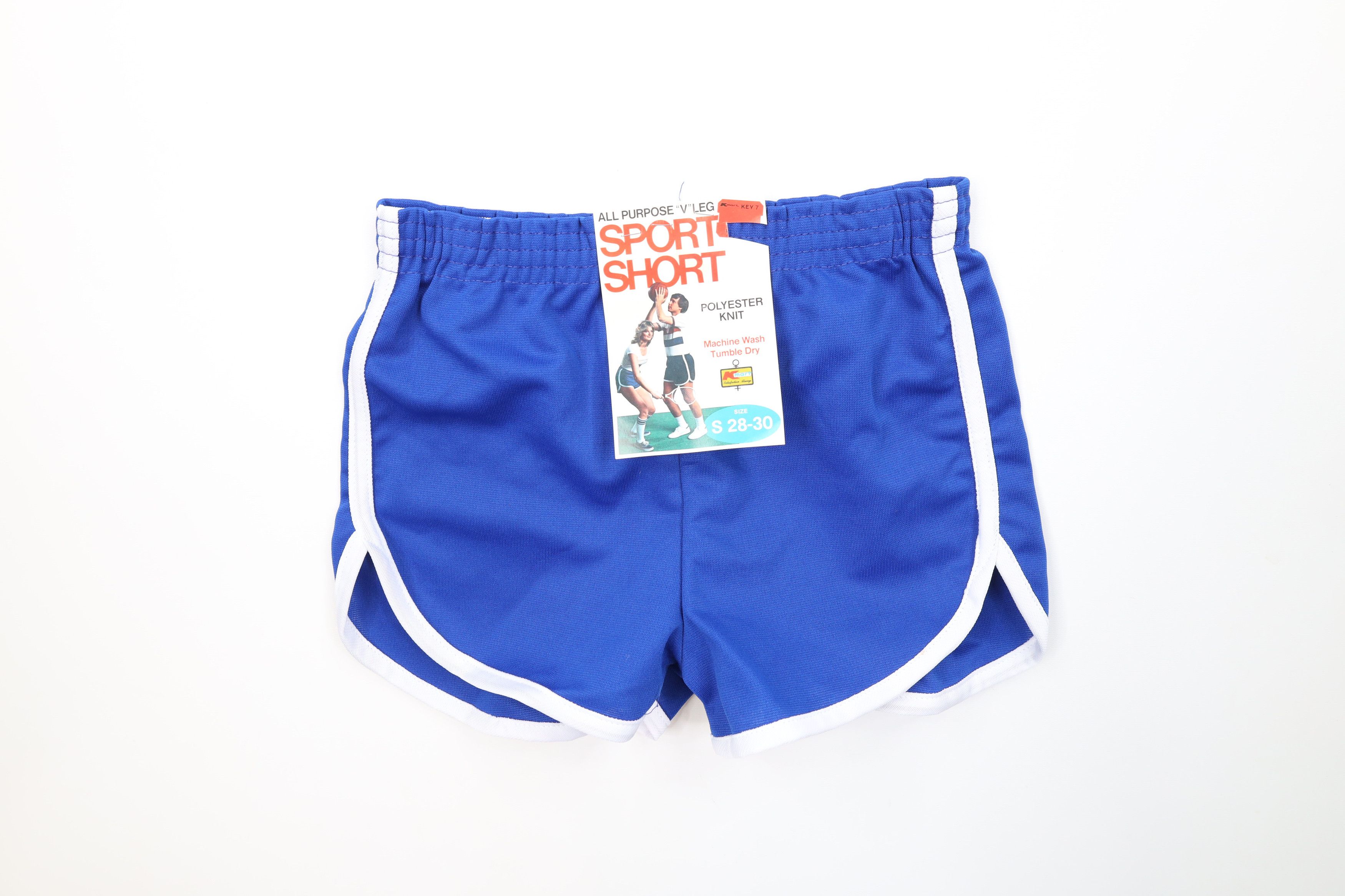 Vintage Deadstock Vintage 70s Streetwear Knit Short Shorts Blue USA Size US 30 / EU 46 - 1 Thumbnail