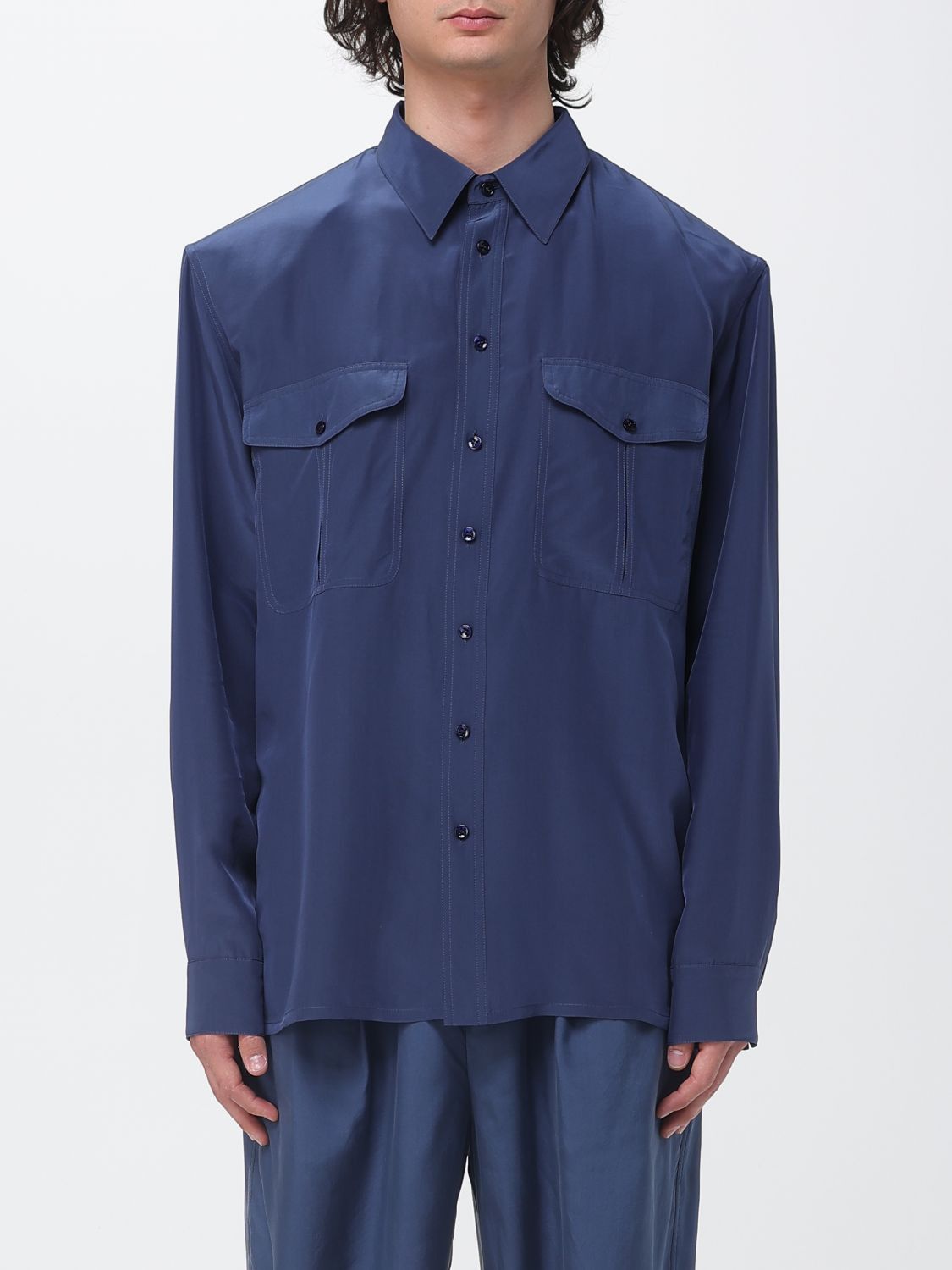 Saint Laurent Paris Saint Laurent Shirt Men Blue Size US L / EU 52-54 / 3 - 1 Thumbnail