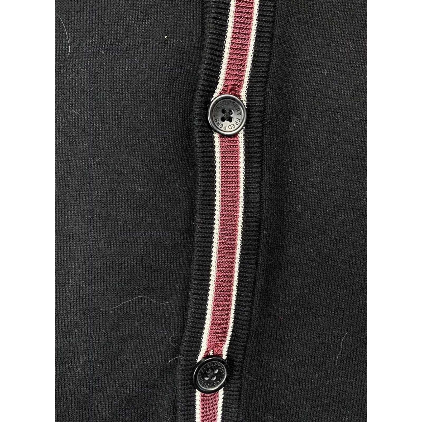 Fred Perry VINTAGE Fred Perry Cardigan Mens XL Black Knit Cardigan Logo Cotton Wool Winter Spring Fall Size US XL / EU 56 / 4 - 5 Thumbnail