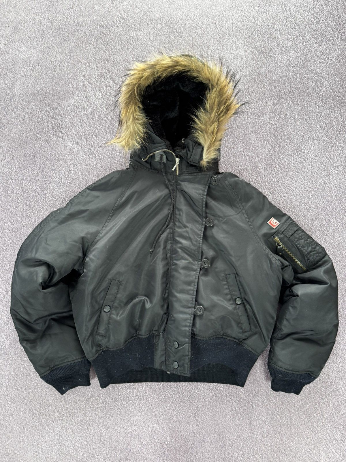 Ecko Unltd. Vintage Ecko Fur Hood Down Bomber Jacket Size L / US 10 / IT 46 - 1 Thumbnail