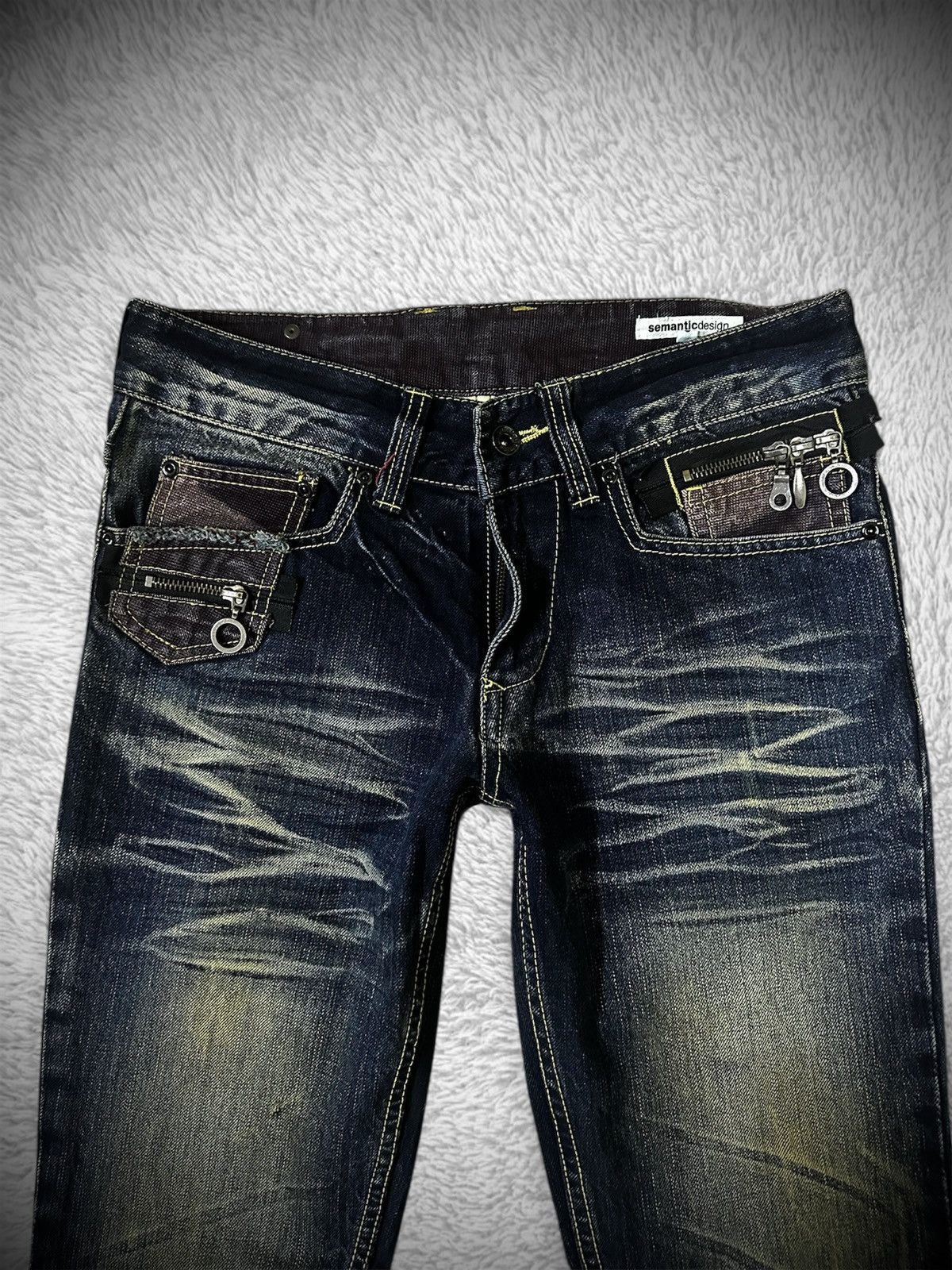 If Six Was Nine rare japanese brand semantic design bondage flare jeans Size US 31 - 2 Thumbnail