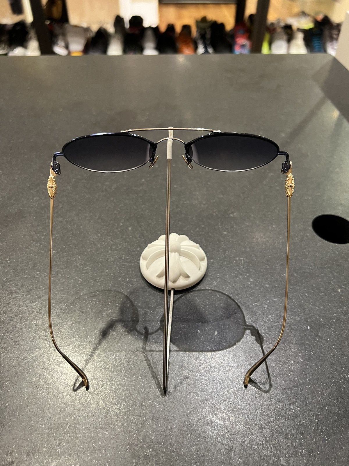 Chrome Hearts Chrome Hearts ‘Pairass’ Gold Sunglasses Size ONE SIZE - 5 Thumbnail