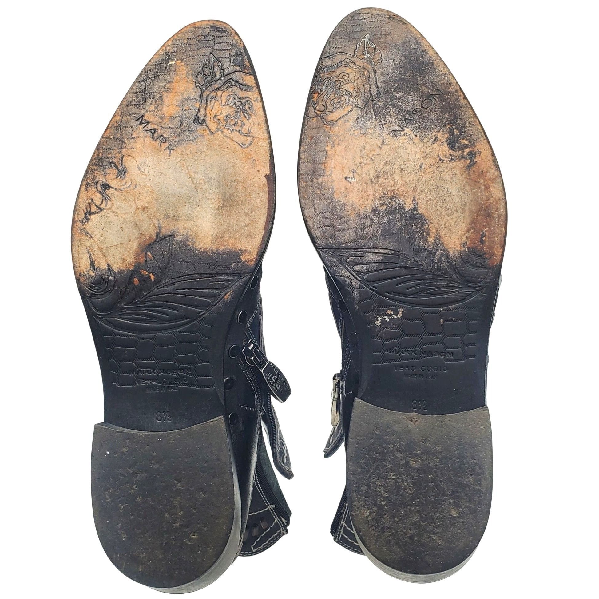 Mark Nason Italy Mark Nason Women's size 8.5 Black Leather distressed W Size US 8.5 / IT 38.5 - 4 Thumbnail