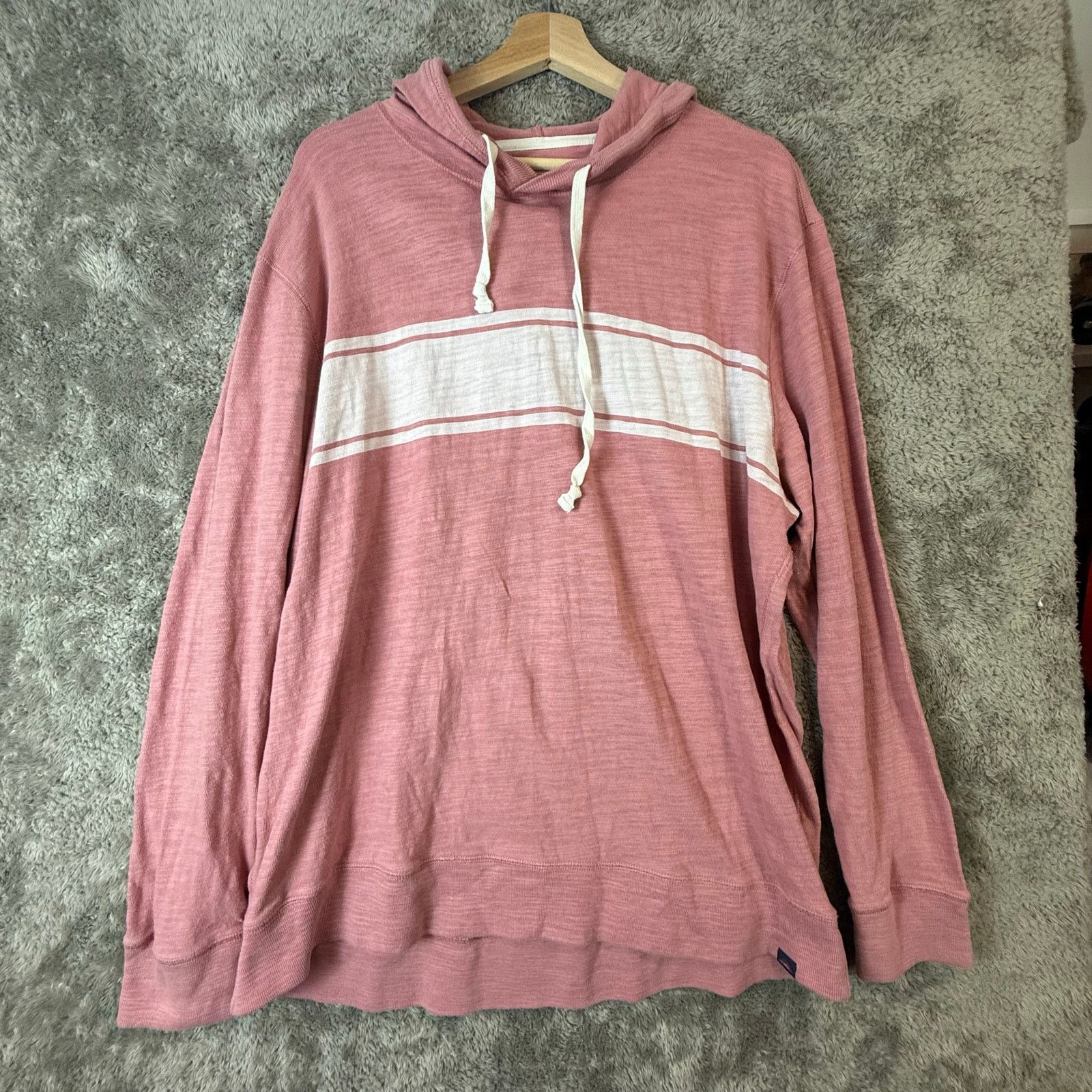 Faherty Faherty Men's Surf Stripe Slub Hoodie Shirt Pink Red XXL 2XL Size US XXL / EU 58 / 5 - 2 Thumbnail