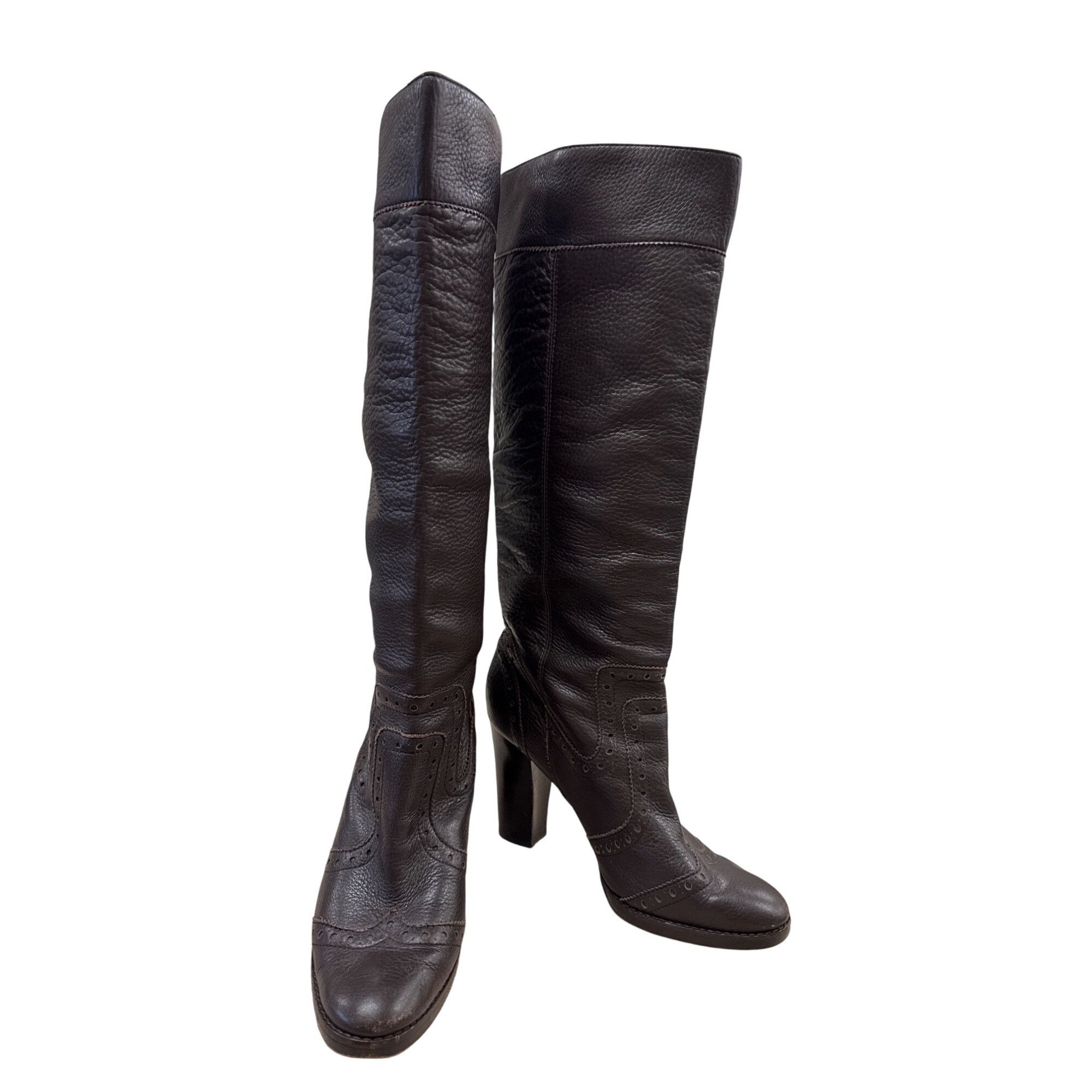 Michael Kors Michael Kors Womens Brown Knee High Leather Riding Boots 10M Size US 10 / IT 40 - 1 Thumbnail