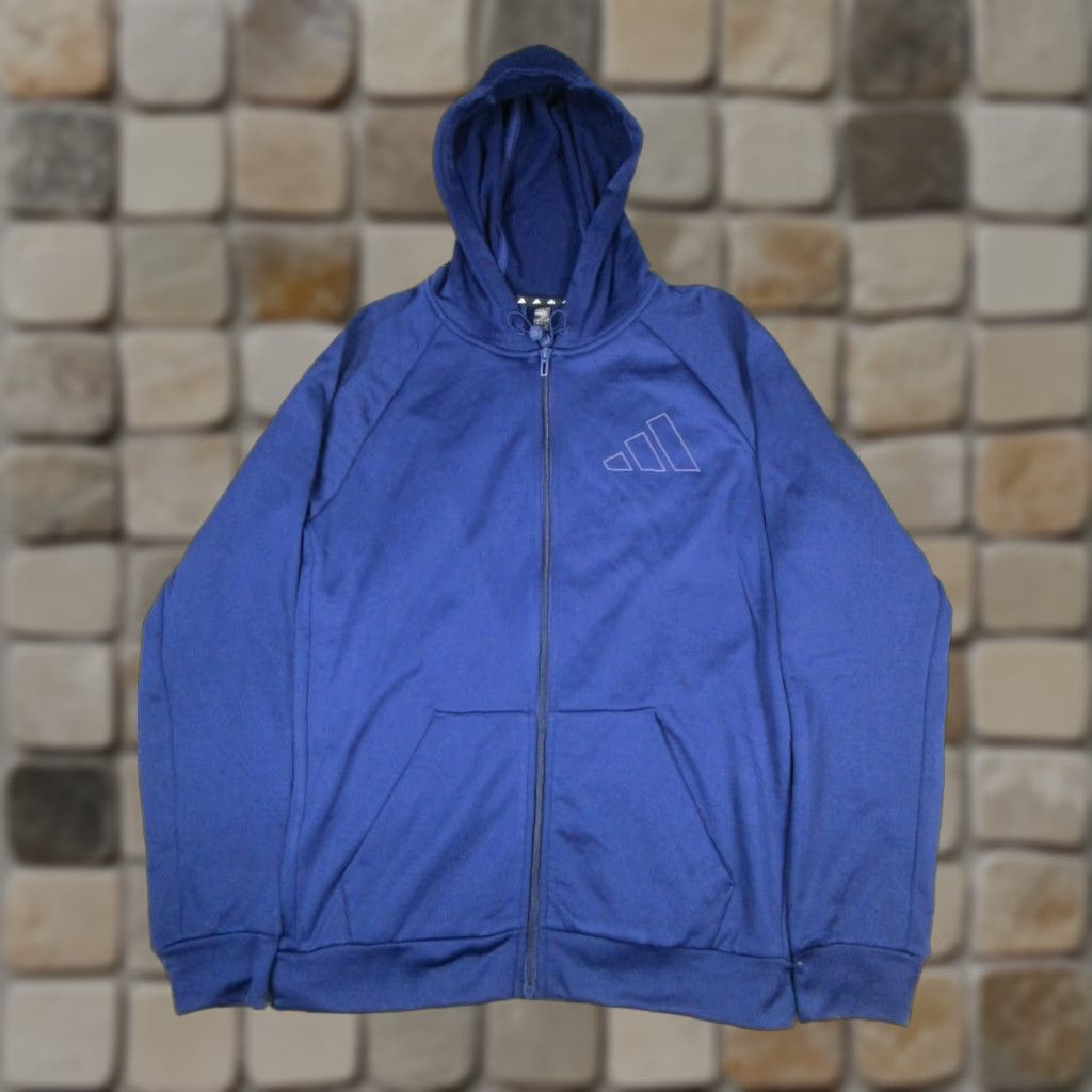Adidas Adidas Jacket Mens Medium Blue Aeroready Running Full Zip - Track / Activewear Mens Medium Blue Full Zip Jacket Size US M / EU 48-50 / 2 - 1 Thumbnail