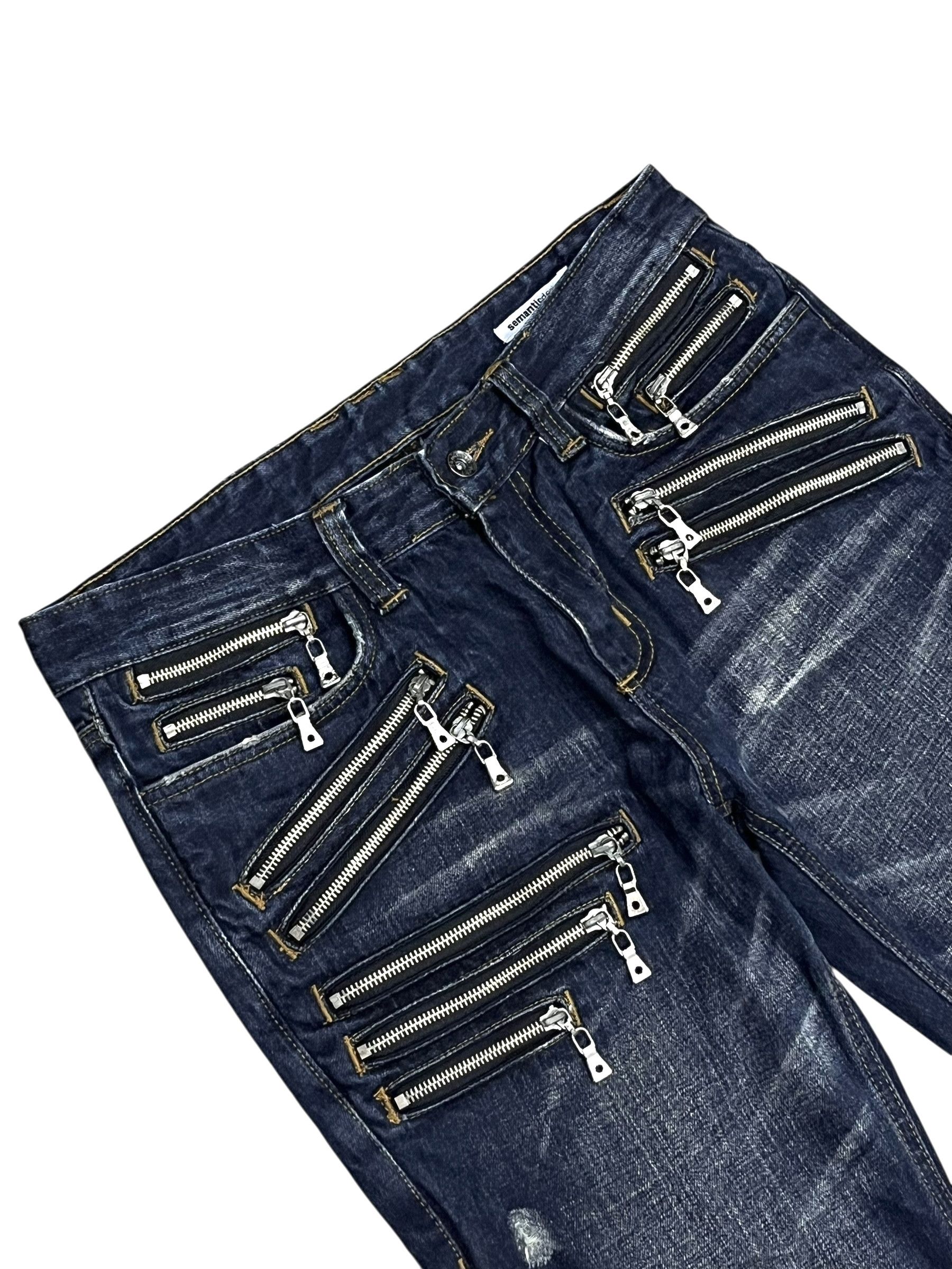 semanticdesign 🔥Ultra Rare Semantic Design Multi-Zipper Grunge Denim Size US 31 - 5 Thumbnail