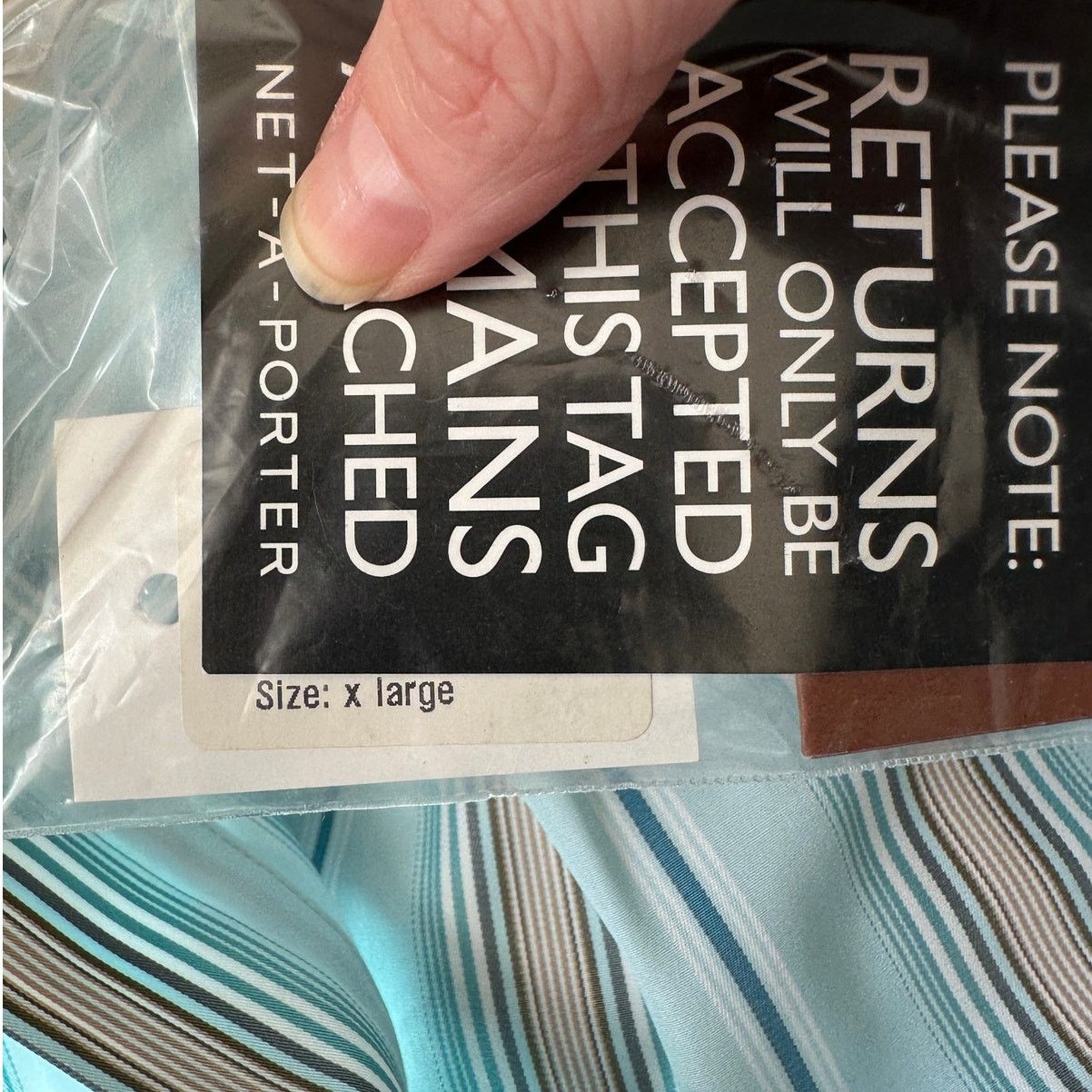 Loro Piana NWT Loro Piana Teal White Stripe Button Tie Sash Wrap Dress Size XL / US 12-14 / IT 48-50 - 13 Thumbnail