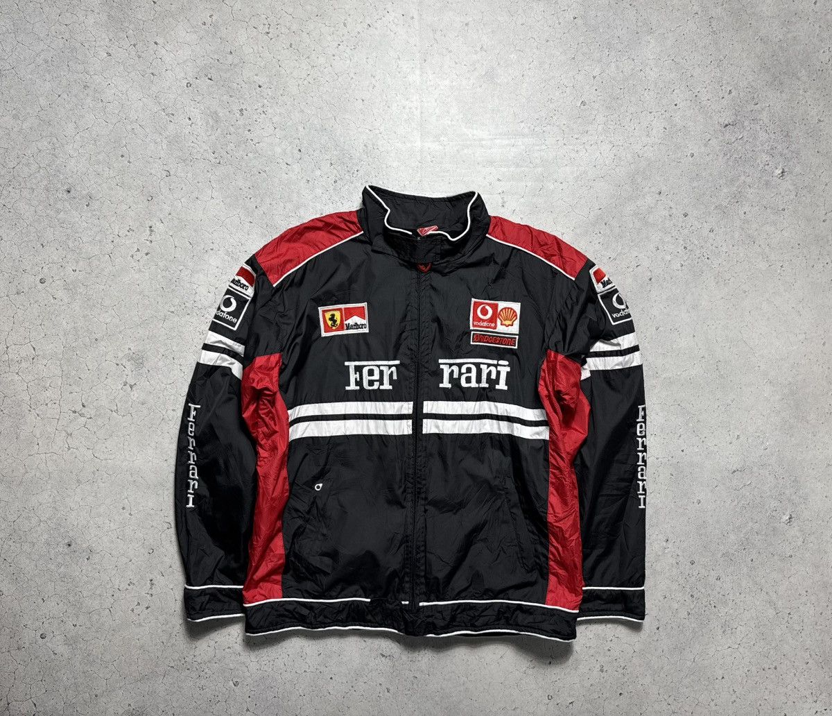Ferrari Ferrari Michael Schumacher F1 Vodafone Vintage Racing Jacket Size US XL / EU 56 / 4 - 1 Thumbnail