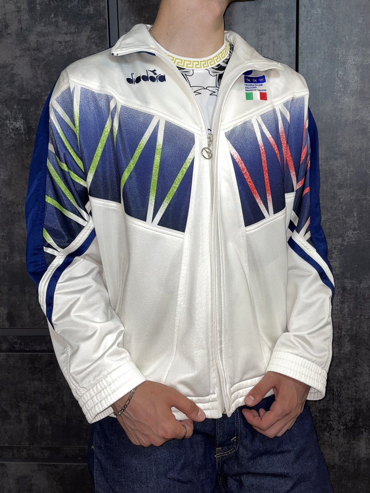 Vintage Crazy Vintage 1994 Diadora Italy Zip Track Jacket Rare Y3 Size US XL / EU 56 / 4 - 7 Thumbnail