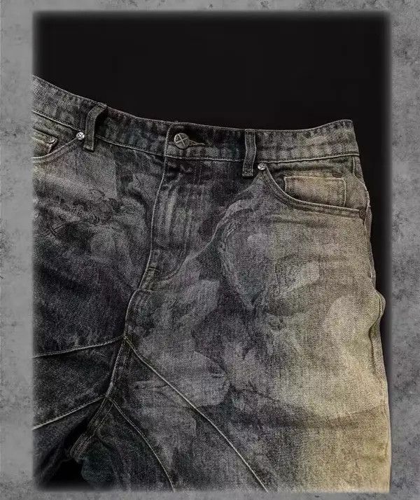 VIBE Heavy wash zippered jeans with bootcut Gods print Size US 34 / EU 50 - 4 Thumbnail