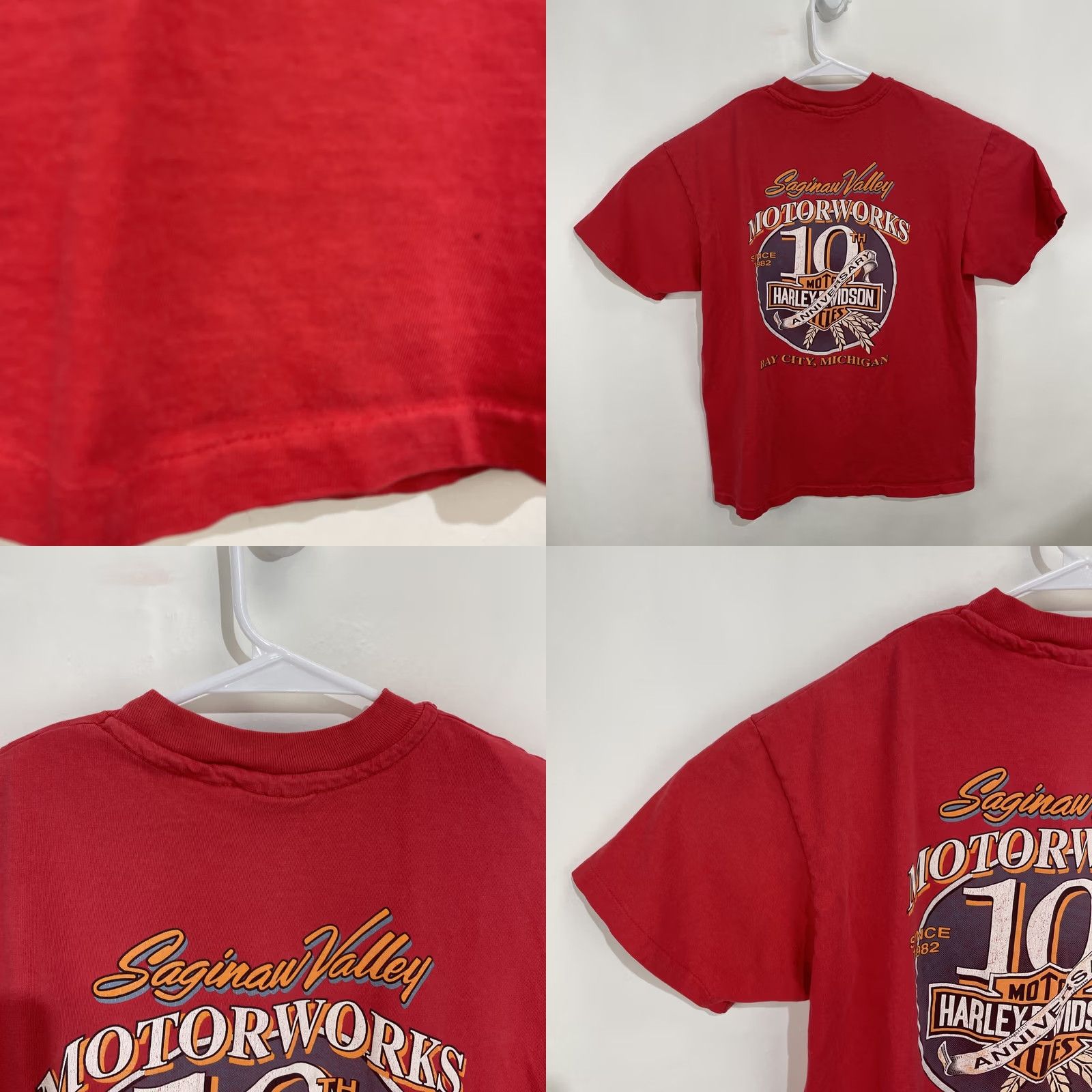 Harley Davidson VINTAGE Harley-Davidson T Shirt Mens L Red 90s Biker Motorcycle Logo Double-Sided Crew Neck Short Sleeve Cotton Knit Ready for Wear Size US L / EU 52-54 / 3 - 9 Thumbnail