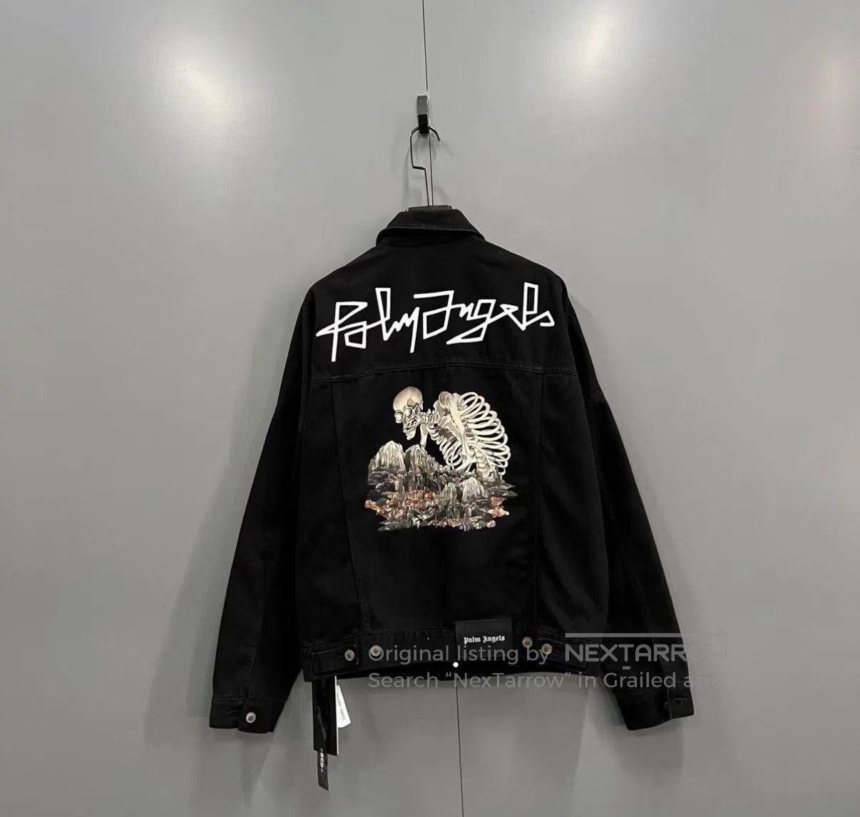 Palm Angels Black Denim Jacket with Button Closure, Size M. Size US M / EU 48-50 / 2 - 2 Thumbnail