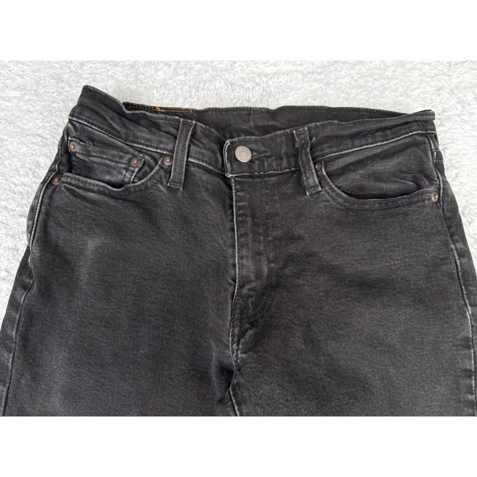 Levi's Levi's Jeans Mens 514 29x29 Black Denim Cotton Blend Straight 5-Pocket Comfort Medium Wash Vintage No N/A Size US 30 / EU 46 - 4 Thumbnail