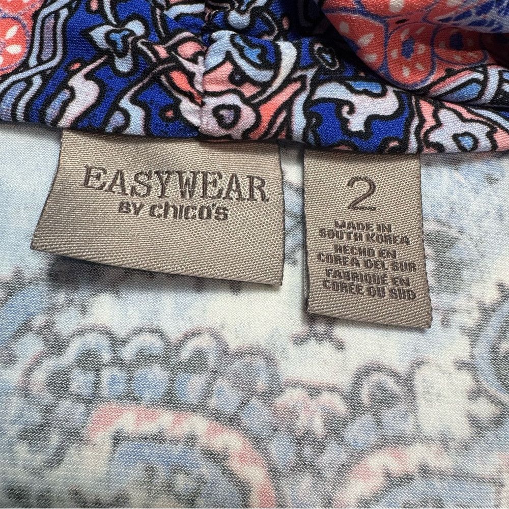 Chicos Easywear By Chico's Dreamweaver Patchwork Loma Tunic Blouse Size L / US 10 / IT 46 - 6 Thumbnail